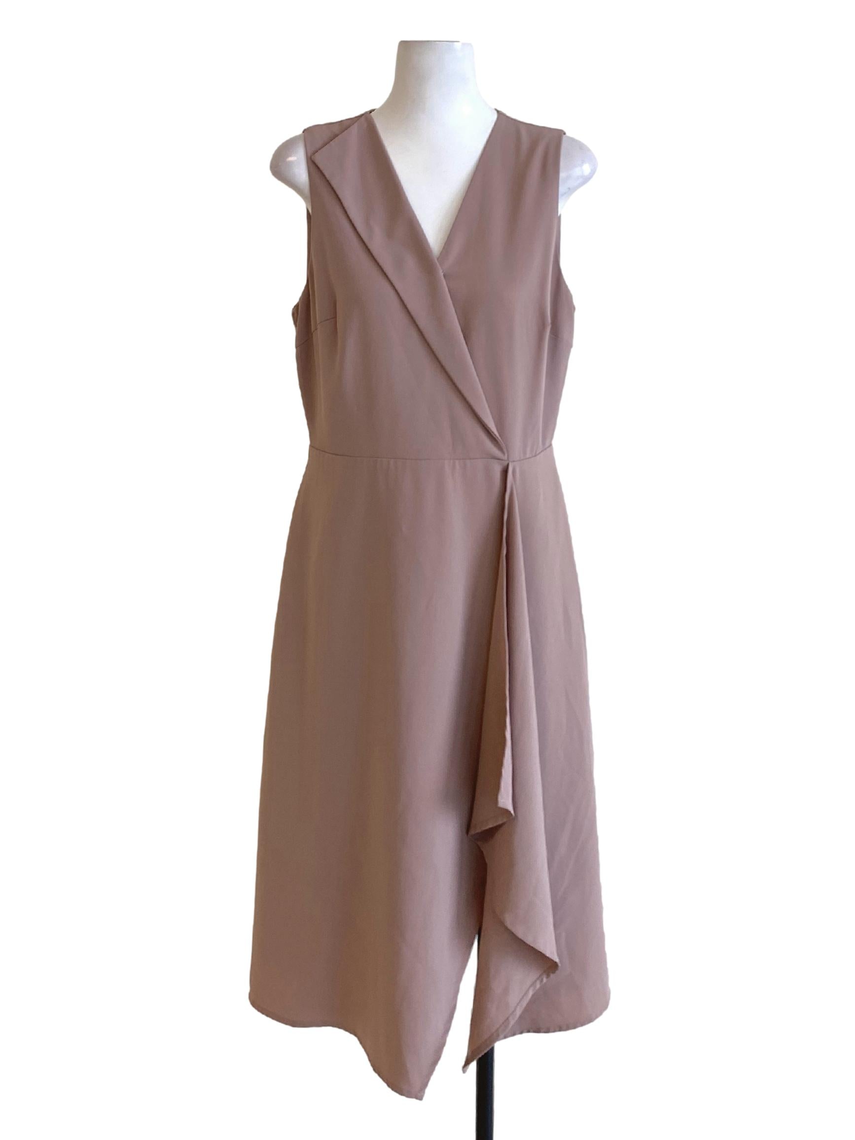Dusty Brown V-Neck Sleeveless Loose Dress LB