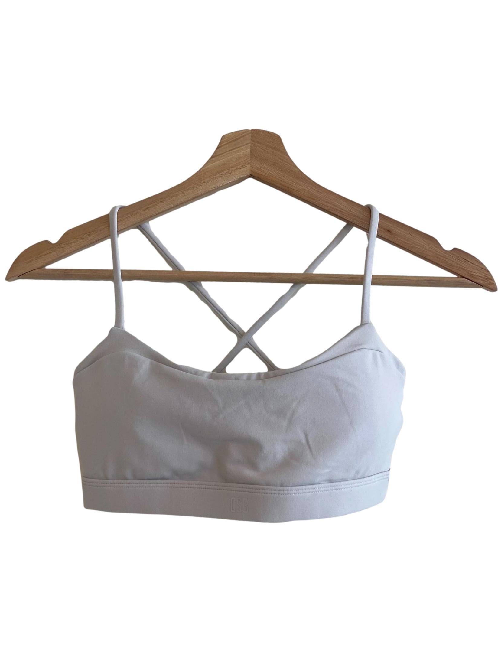 Cloud Grey Strappy Sports Bra