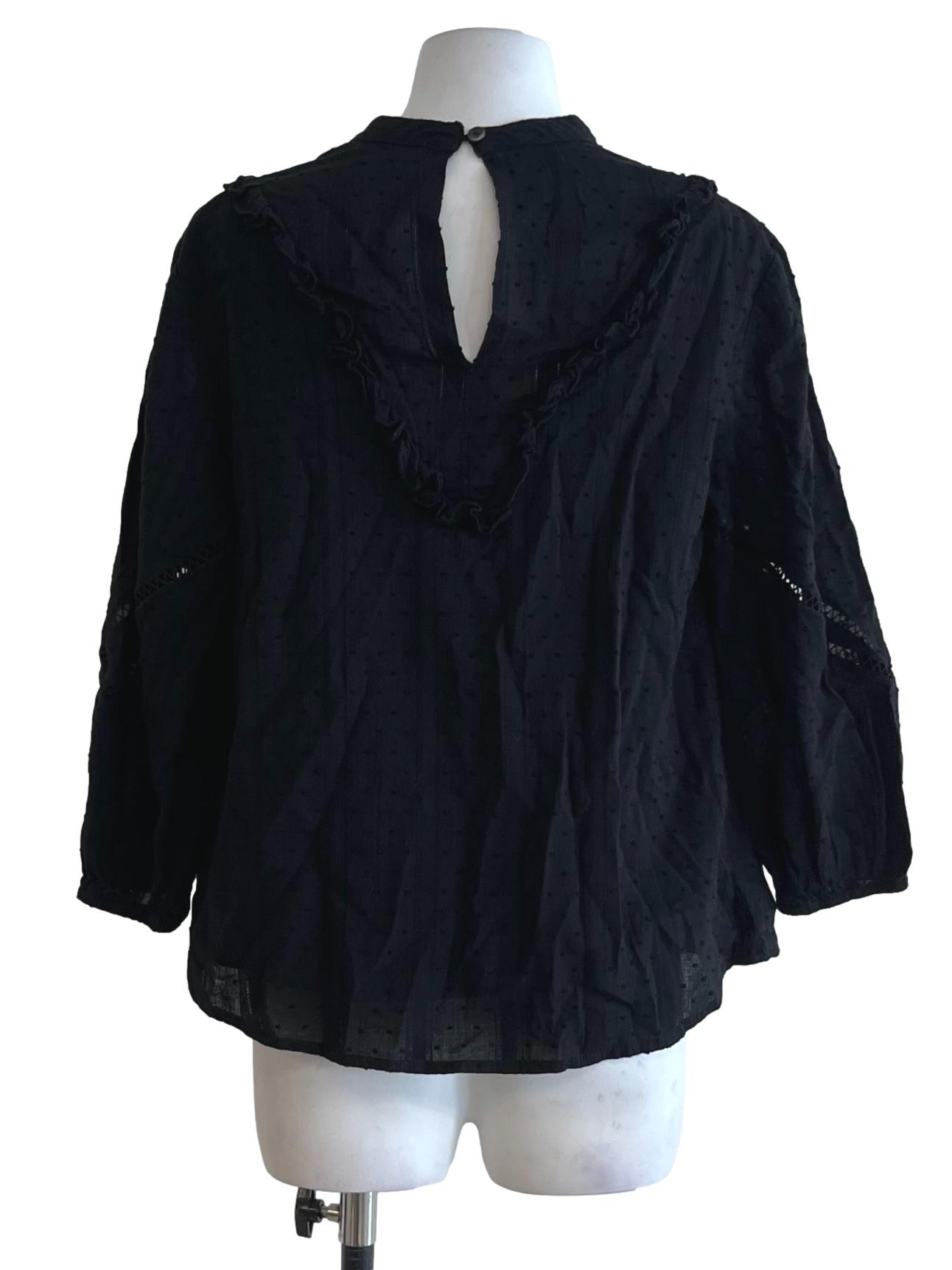 Black Jewel Neckline Blouse