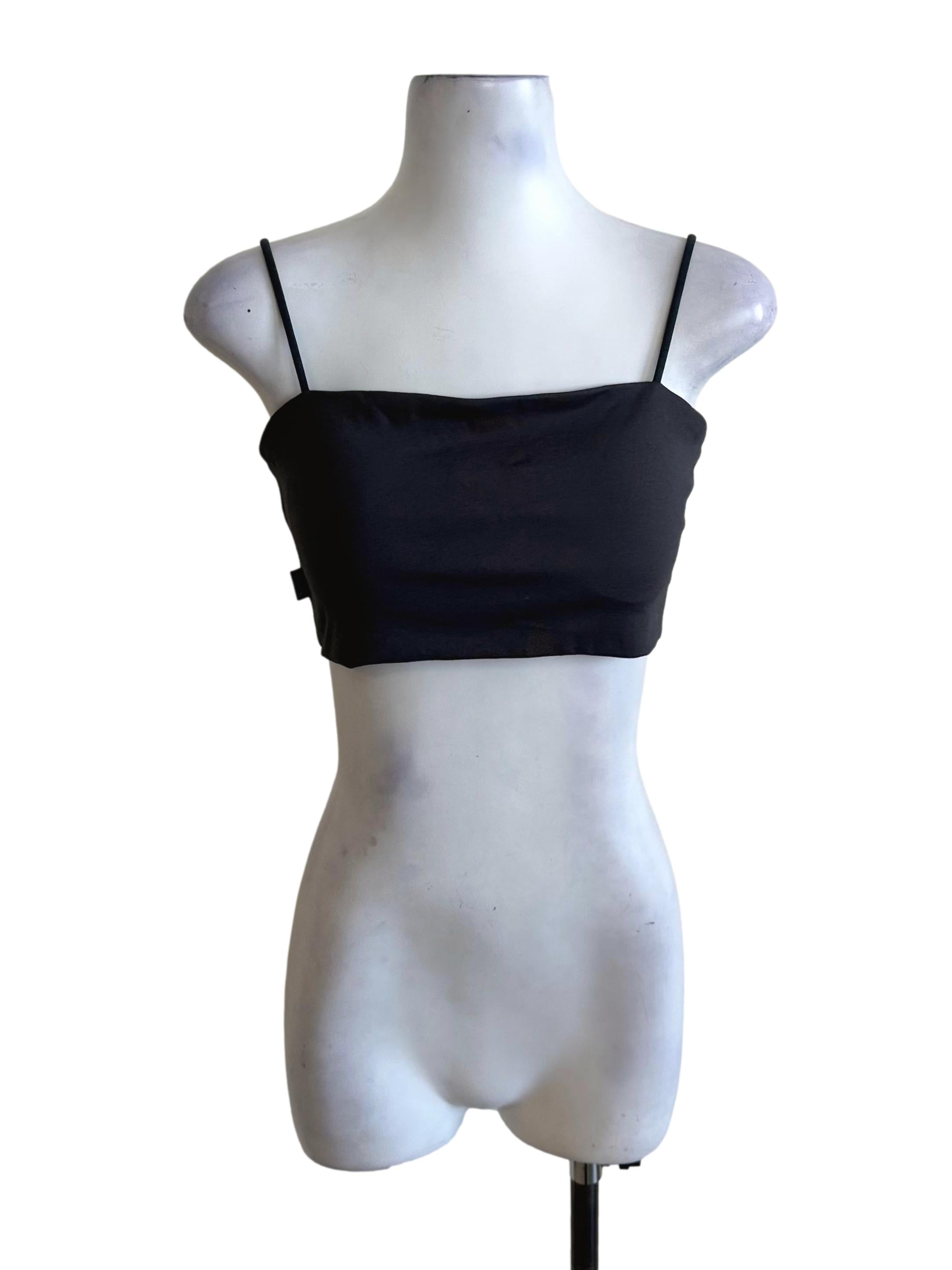 Charcoal Grey Square Neck Crop Top