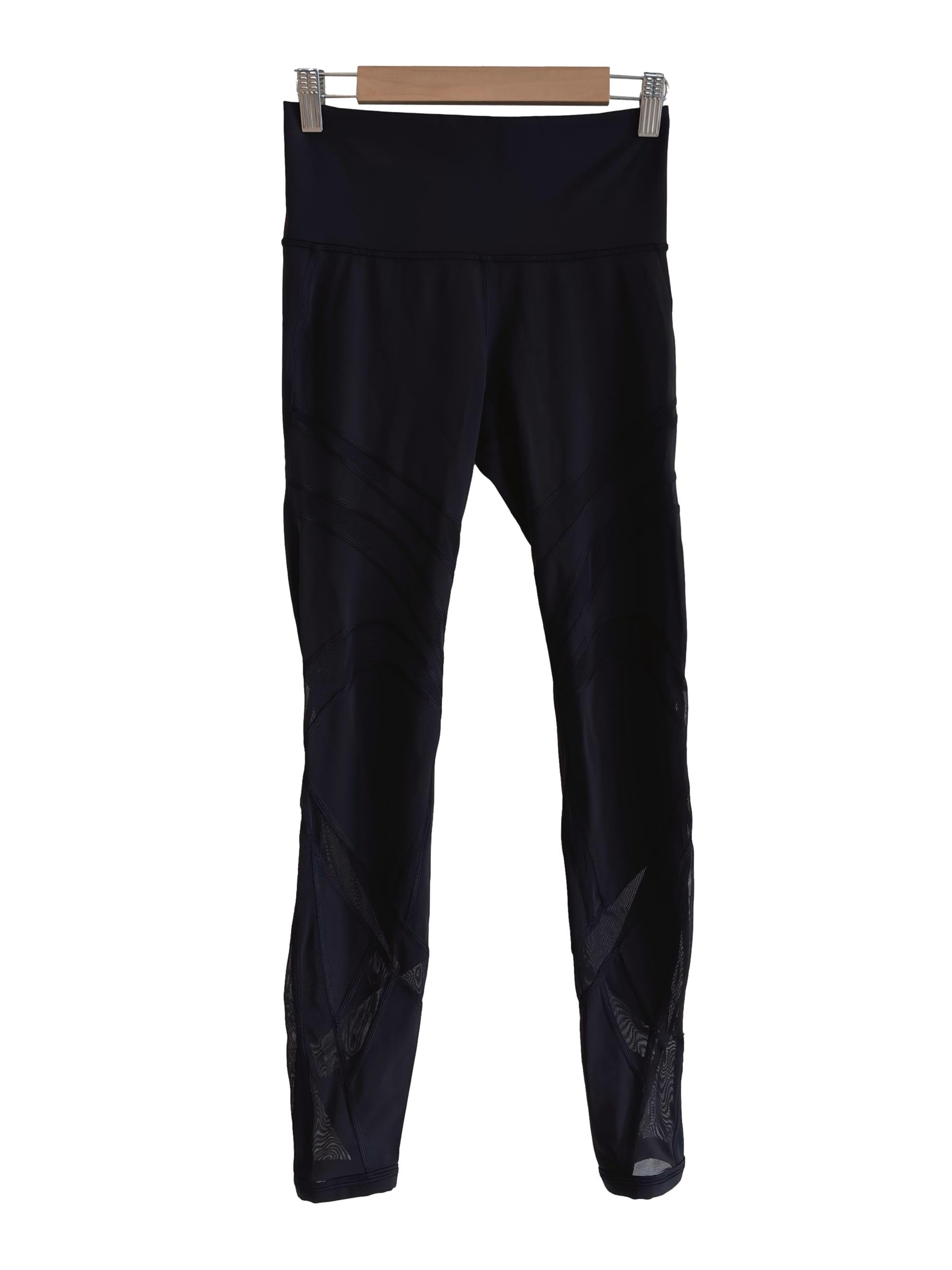 Black High Rise Mesh Tight