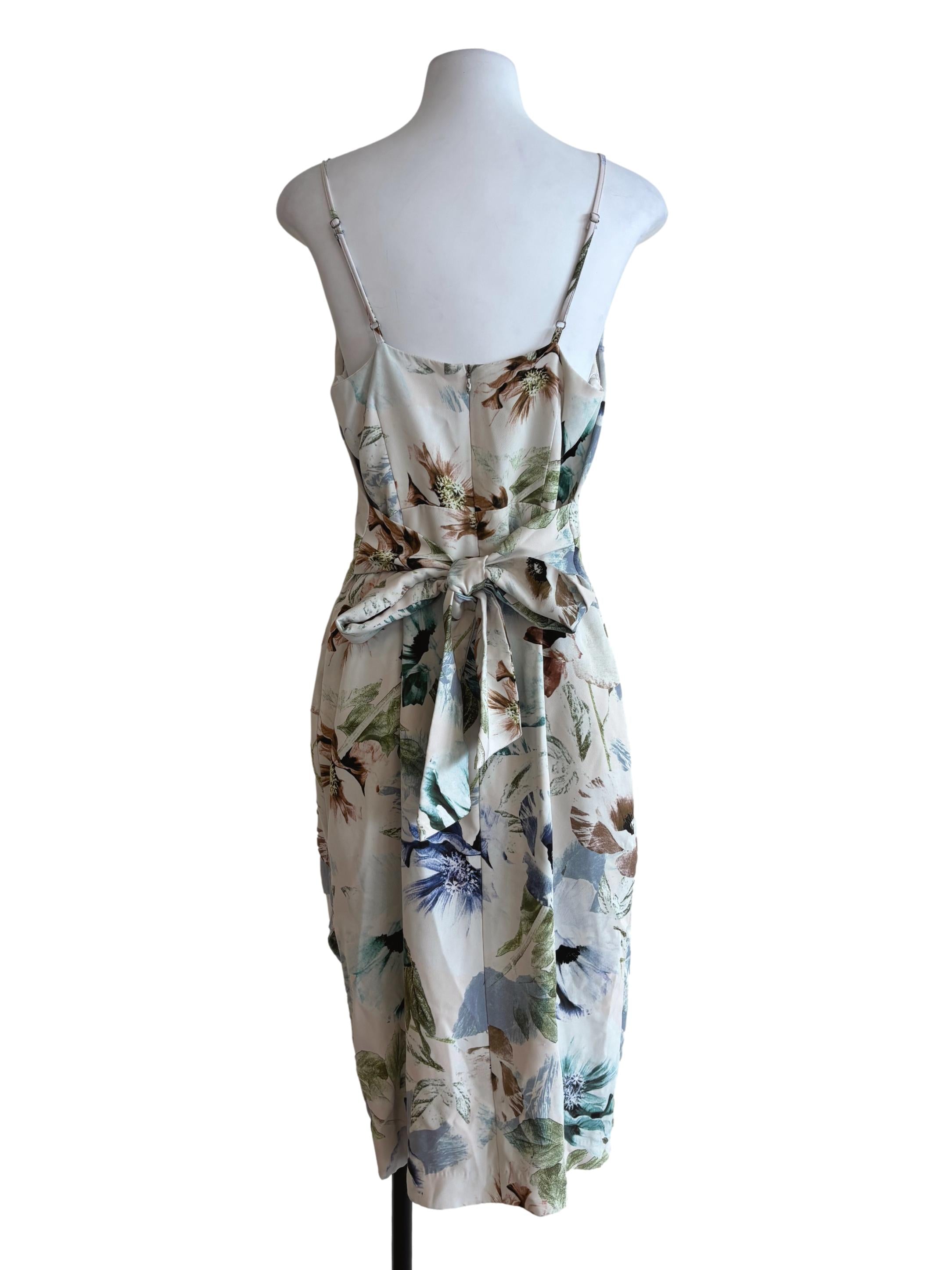 Salt White Printed Surplice Dress