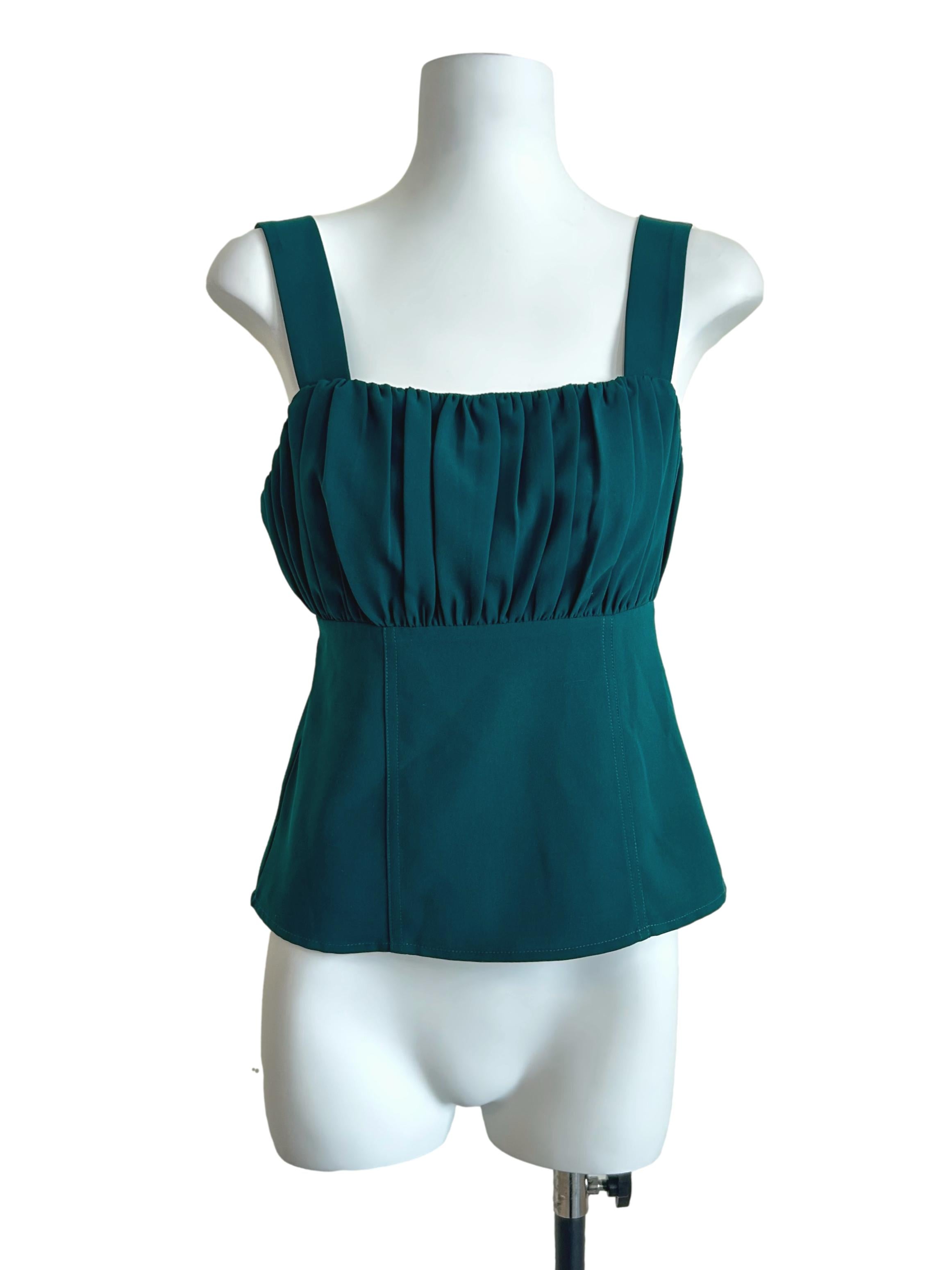 Emerald Green Ruched-Bust Cami Top LB