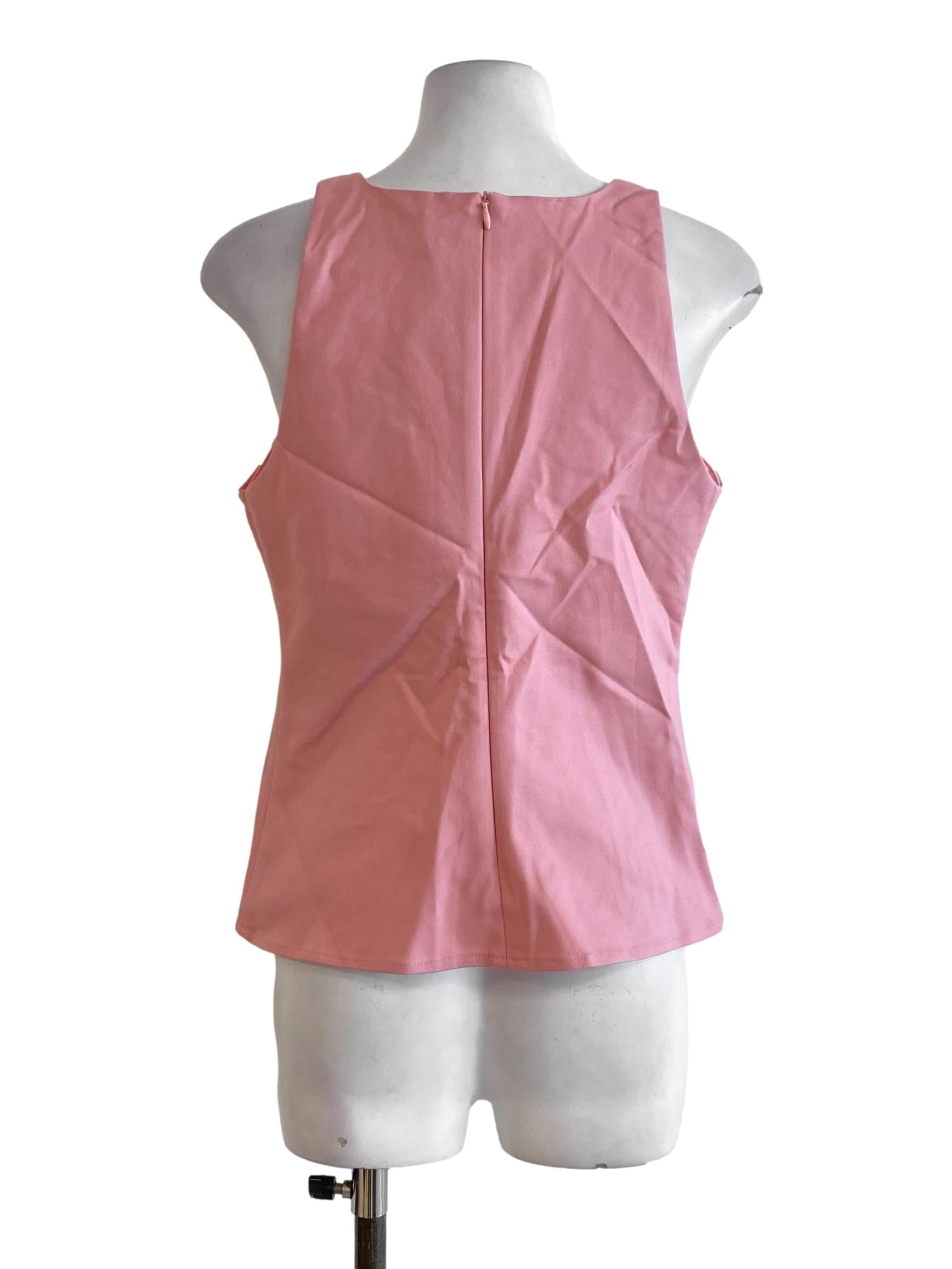 Blush Pink Ribbon Sleeveless Top TCL