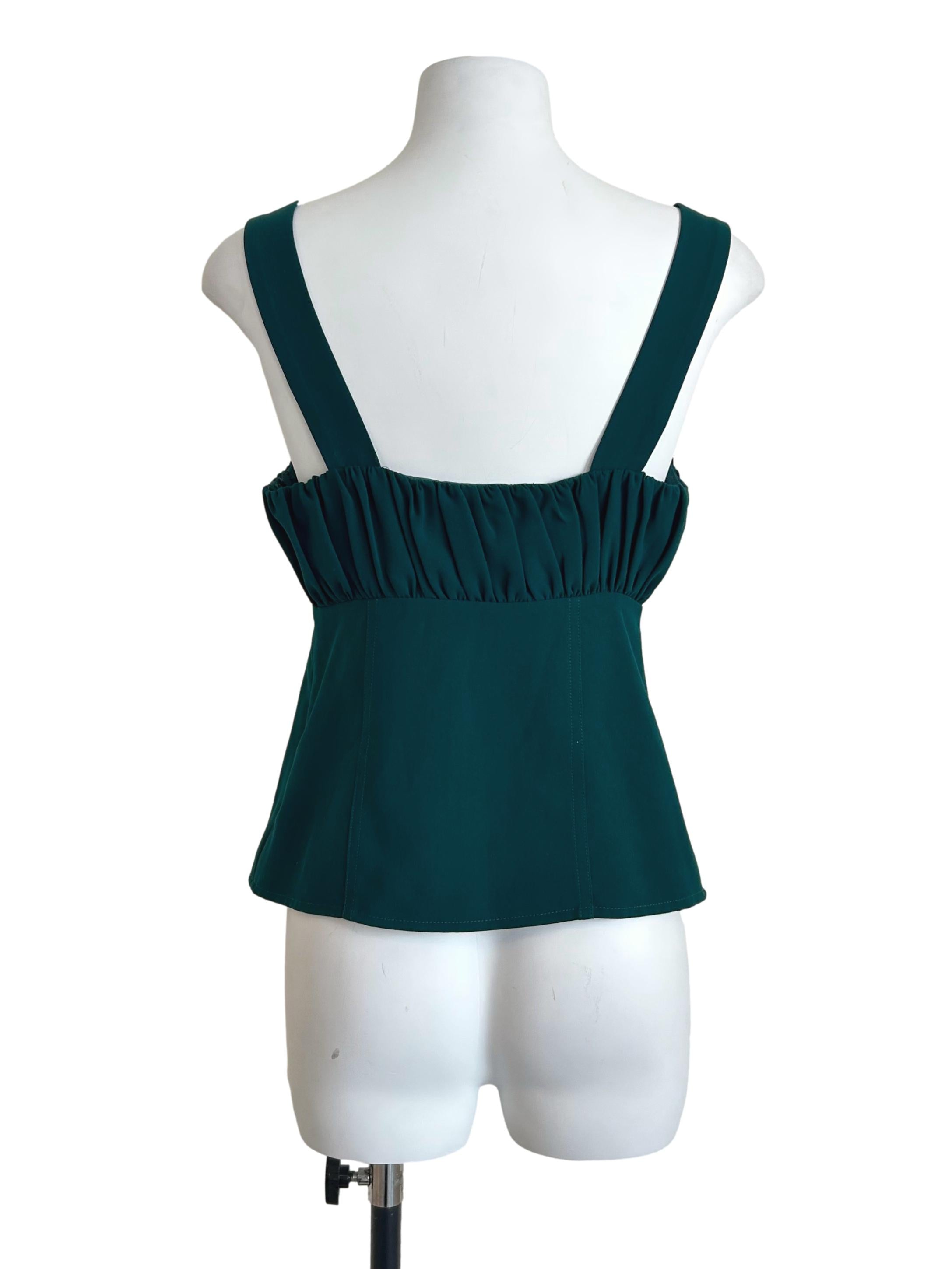 Emerald Green Ruched-Bust Cami Top LB