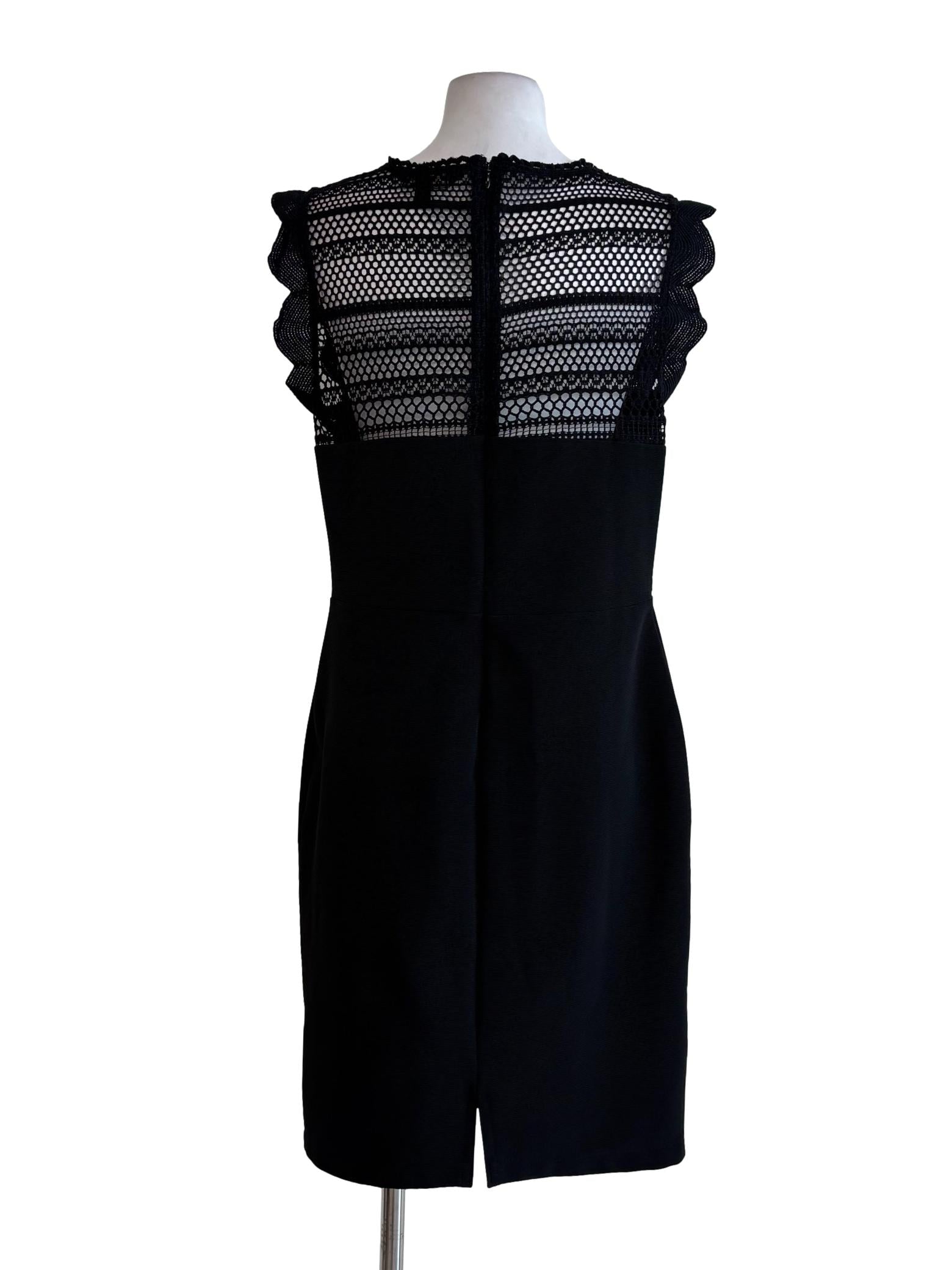 Black Laced Top Sleeveless Pencil Dress
