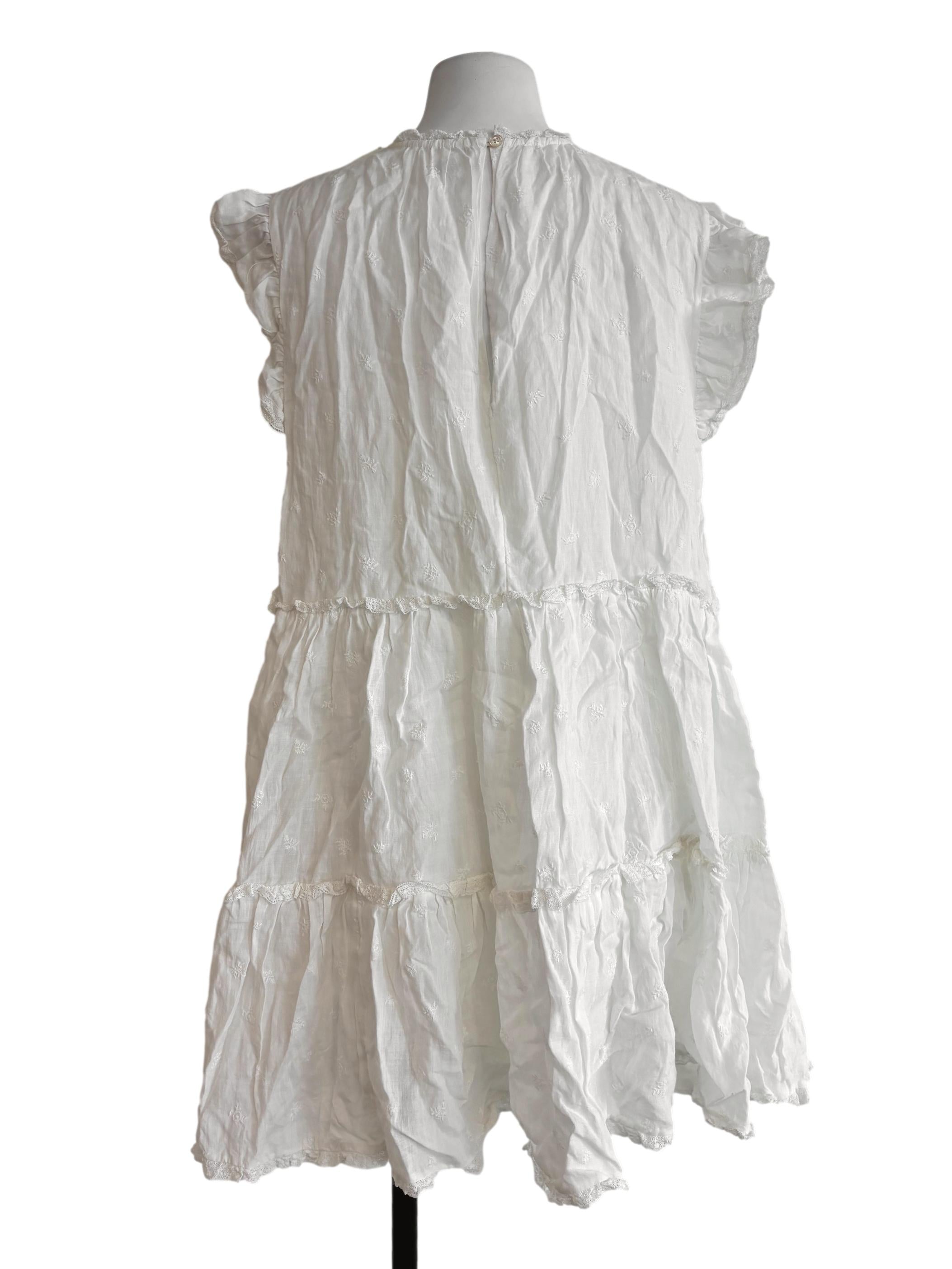 Powder White Sleeveless Tier Dress