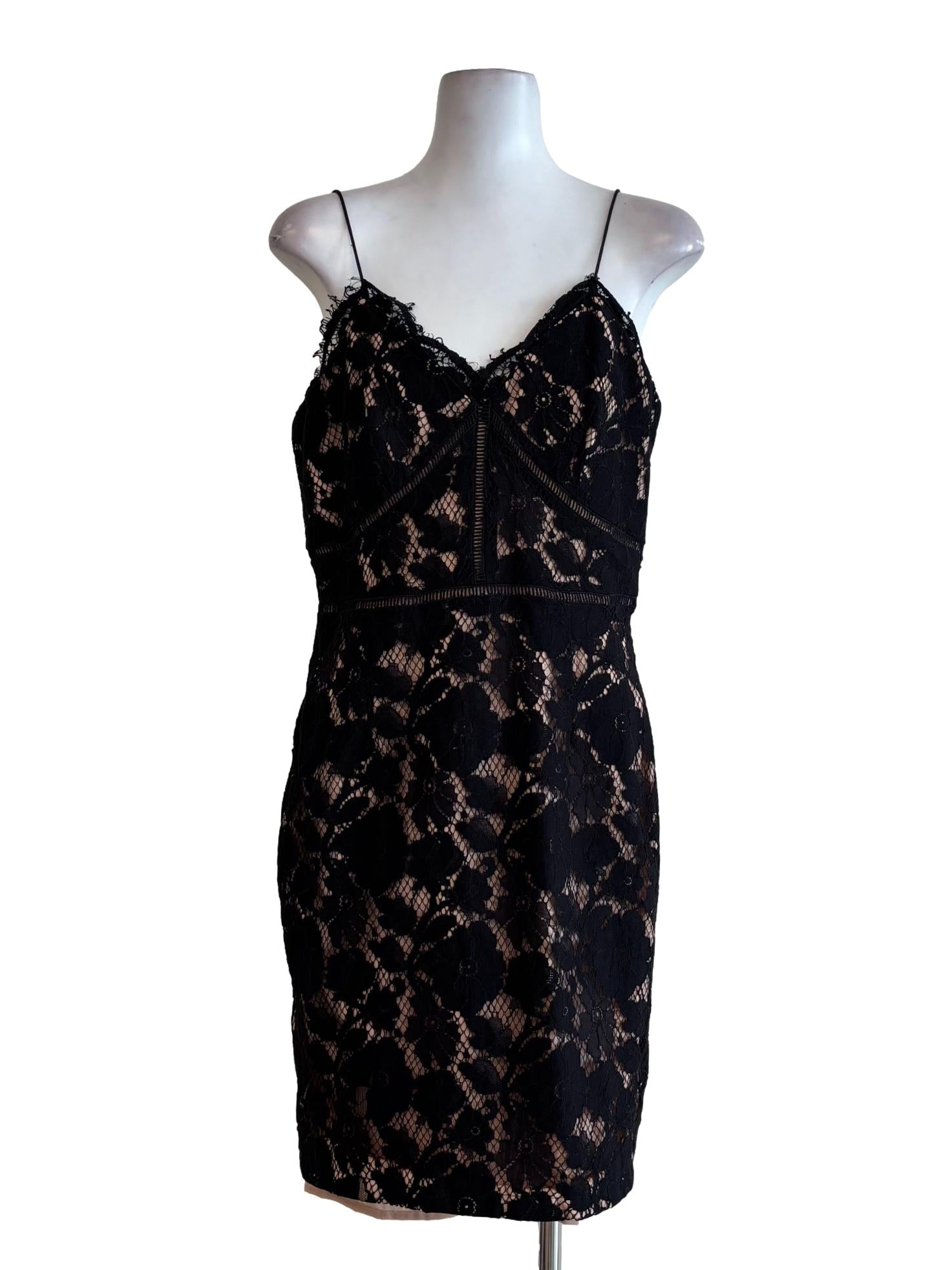 Black Lace Spaghetti Strap Dress