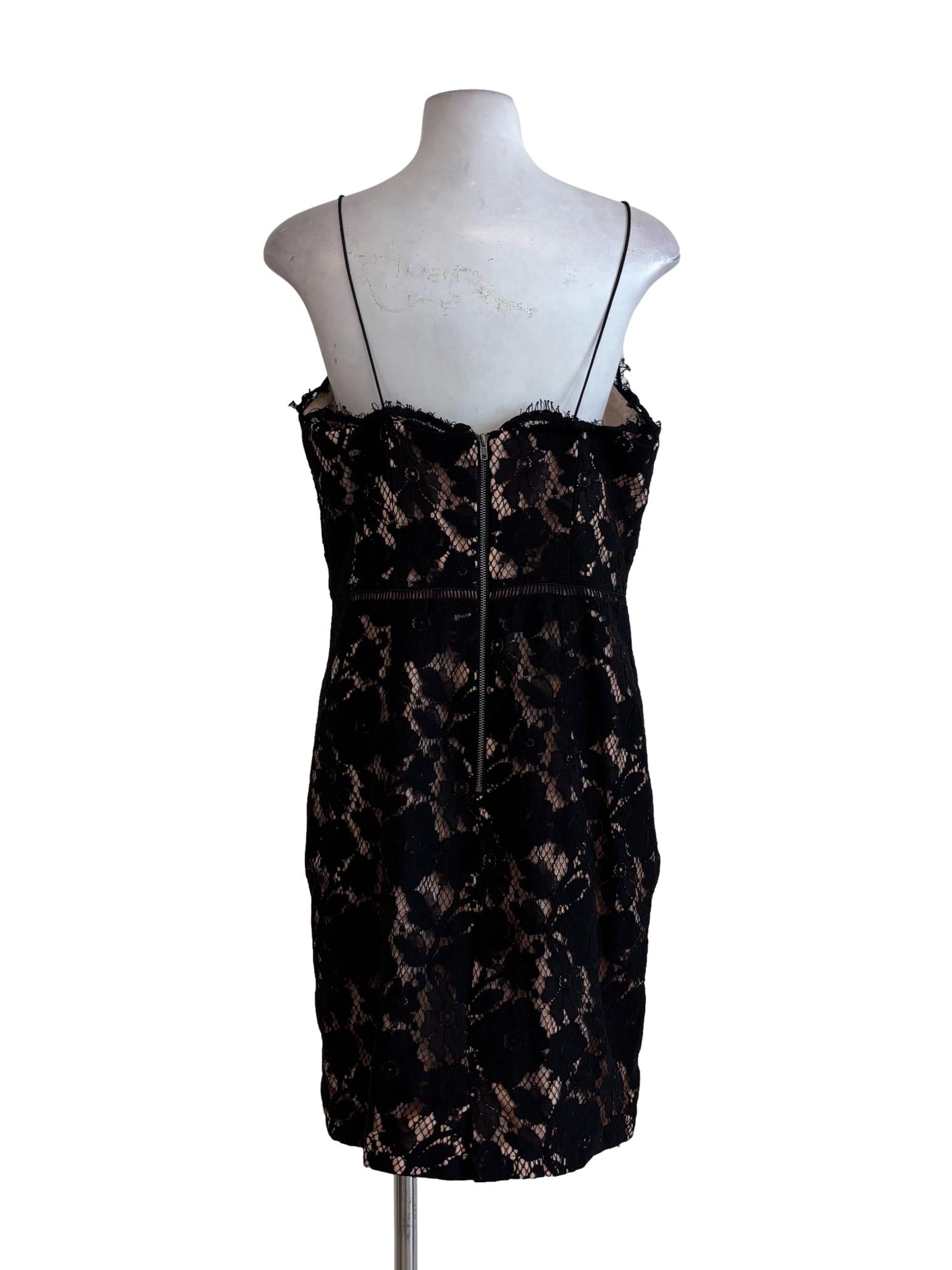 Black Lace Spaghetti Strap Dress
