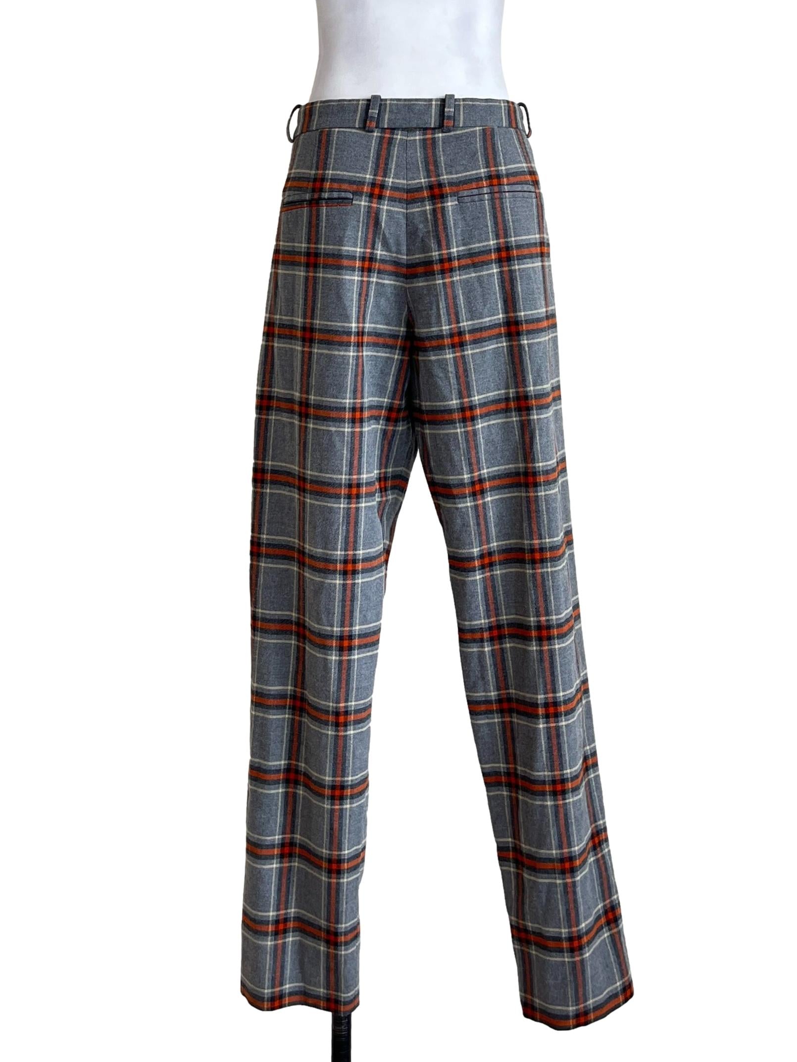 Fog Grey Checkered Wide Leg Pants