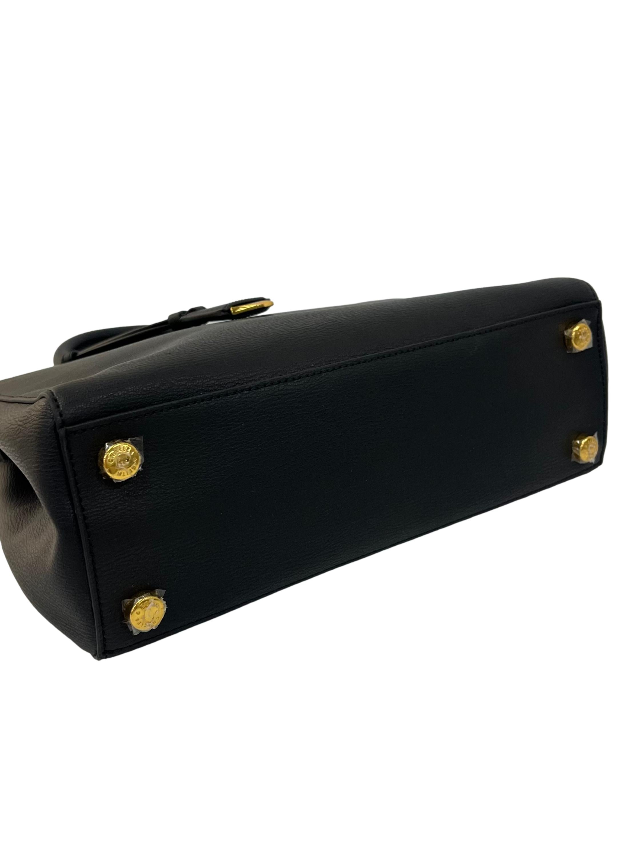 Black Mirabelle Structured Top Handle Bag