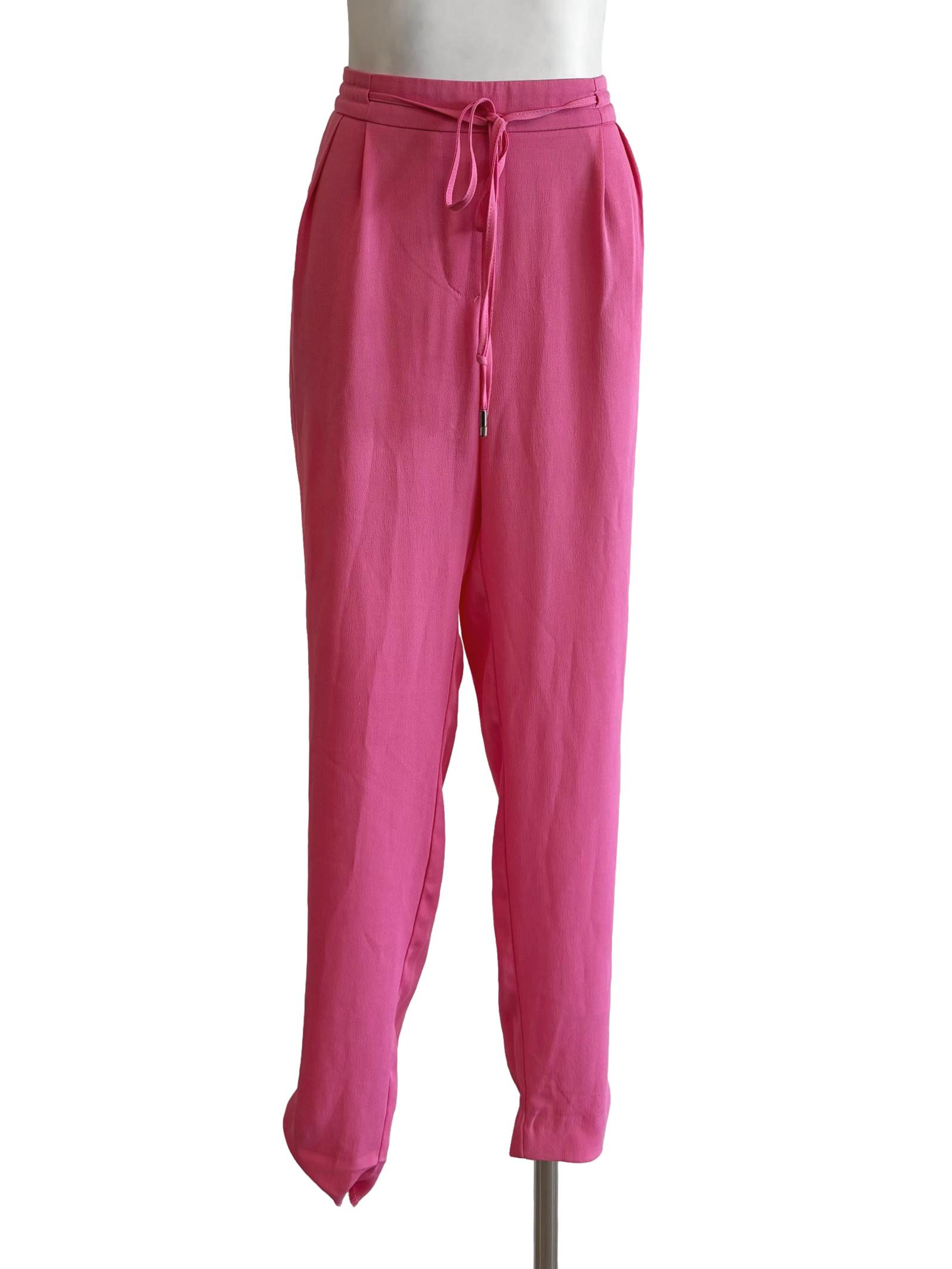 Flamingo Pink Slim Fit Pants