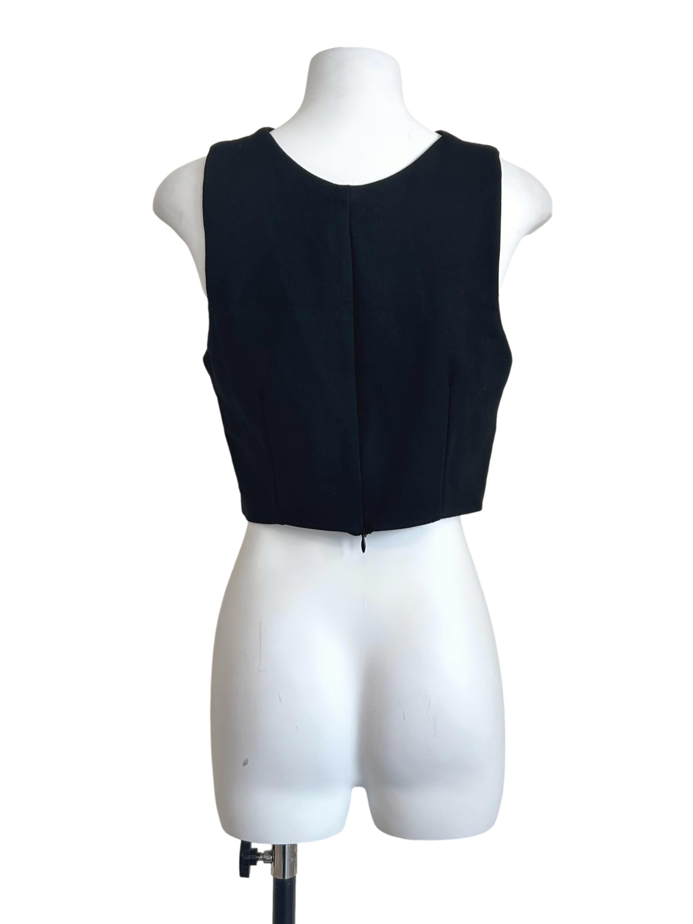 Black Cross-Front Halter Crop Top