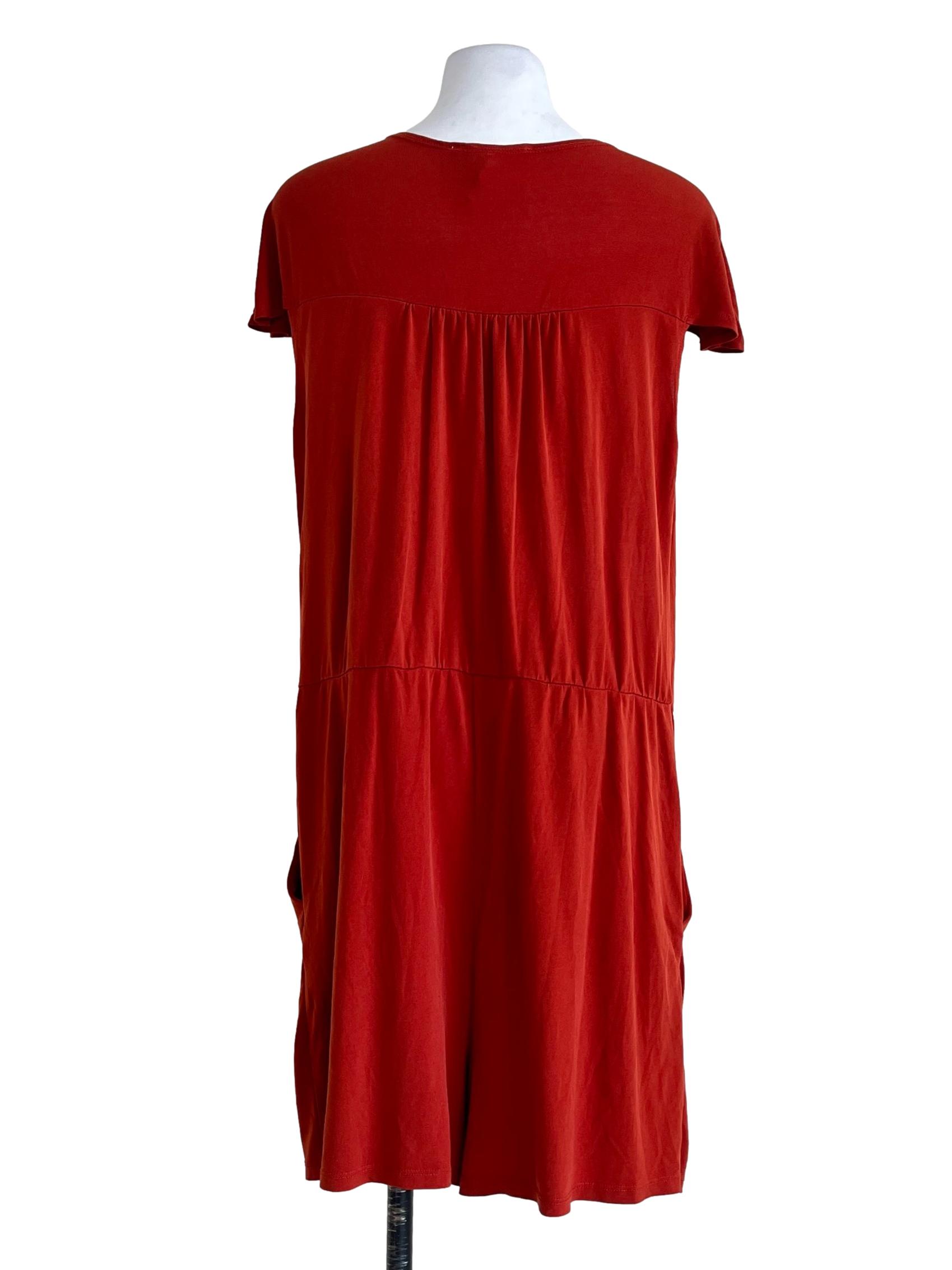 Brick Orange V-Neck Romper
