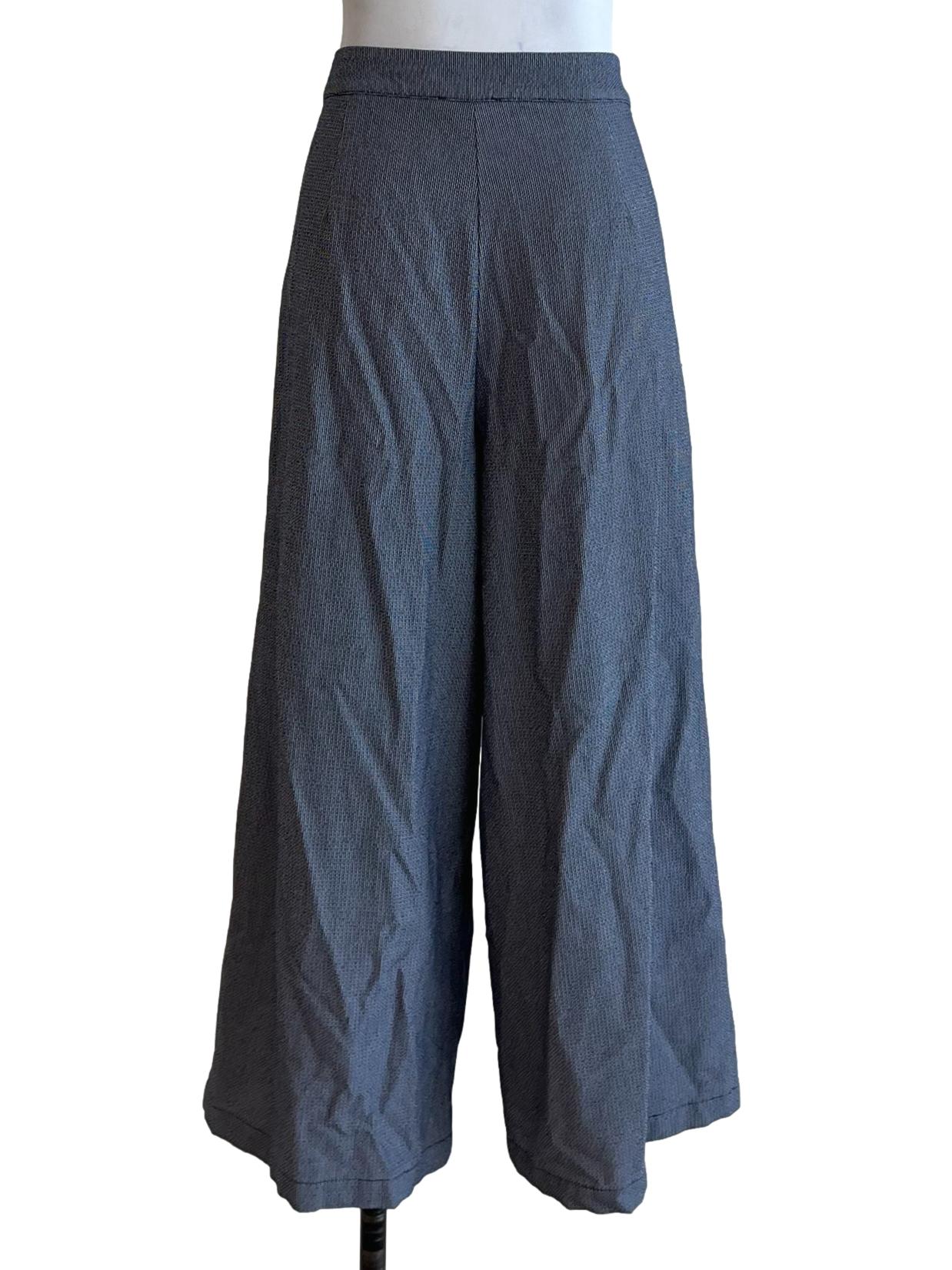 Navy Blue Graph Check Formal Pants