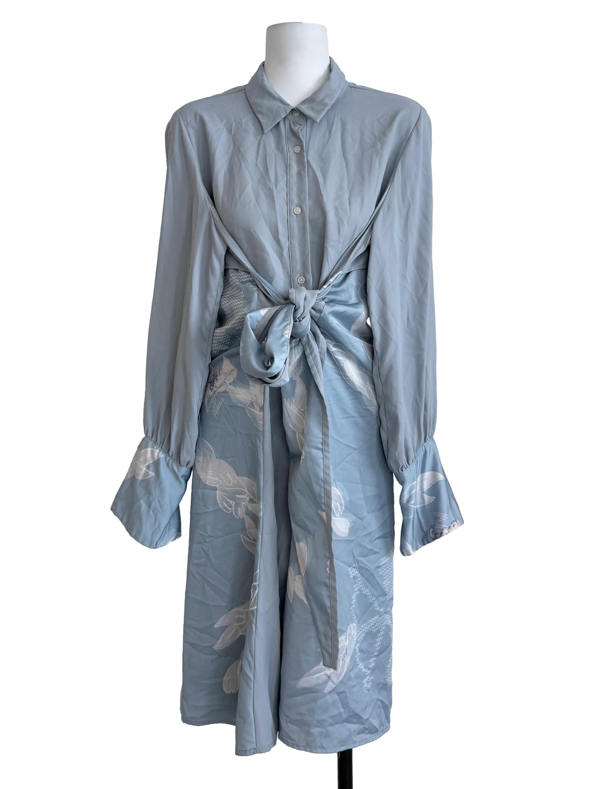 Sapphire Blue Buttoned Up Dress