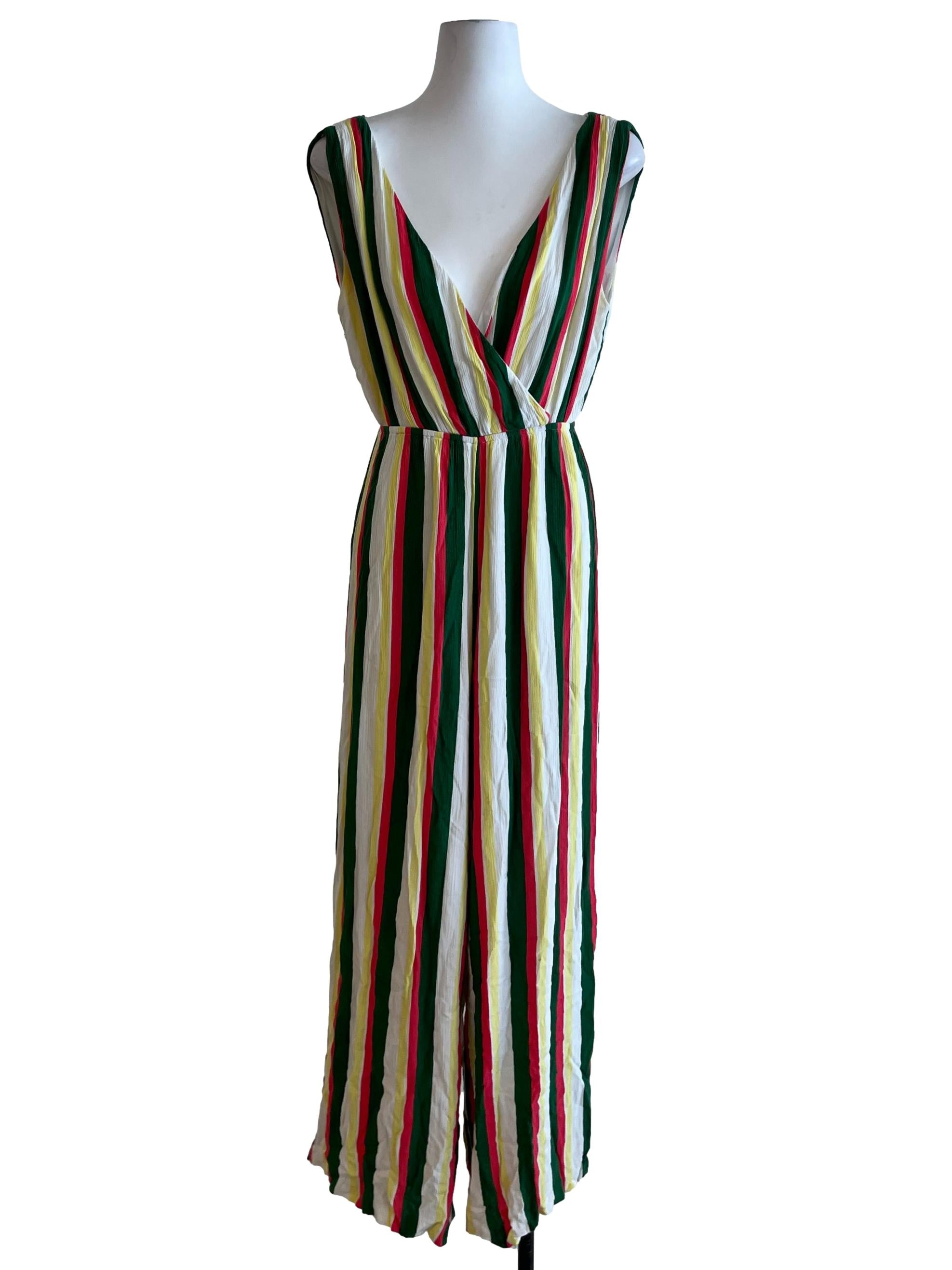Multicolour Stripes Empire Jumpsuit
