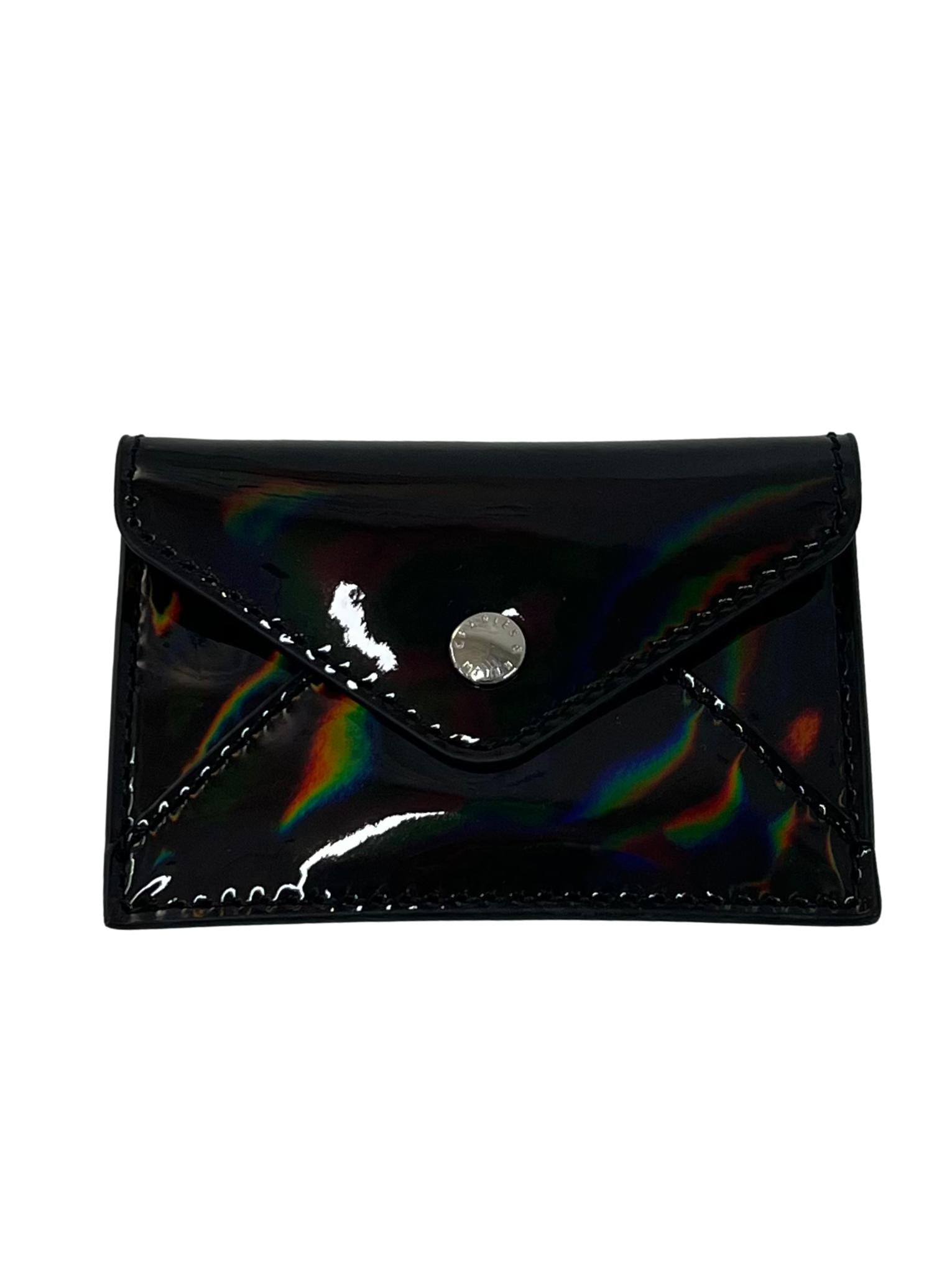 Black Holographic Matina Crinkle-Effect Tote Bag