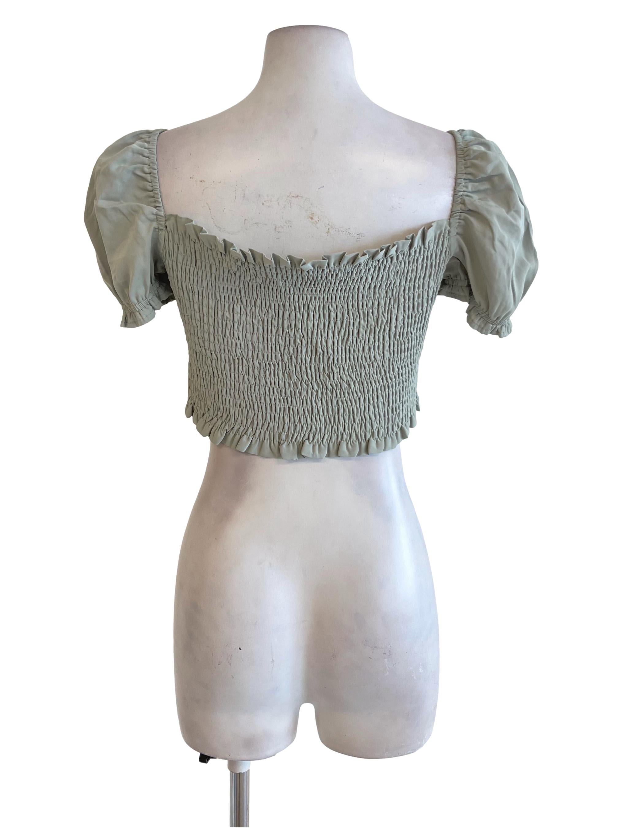 Sage Green Reversible Peasant Top YHF