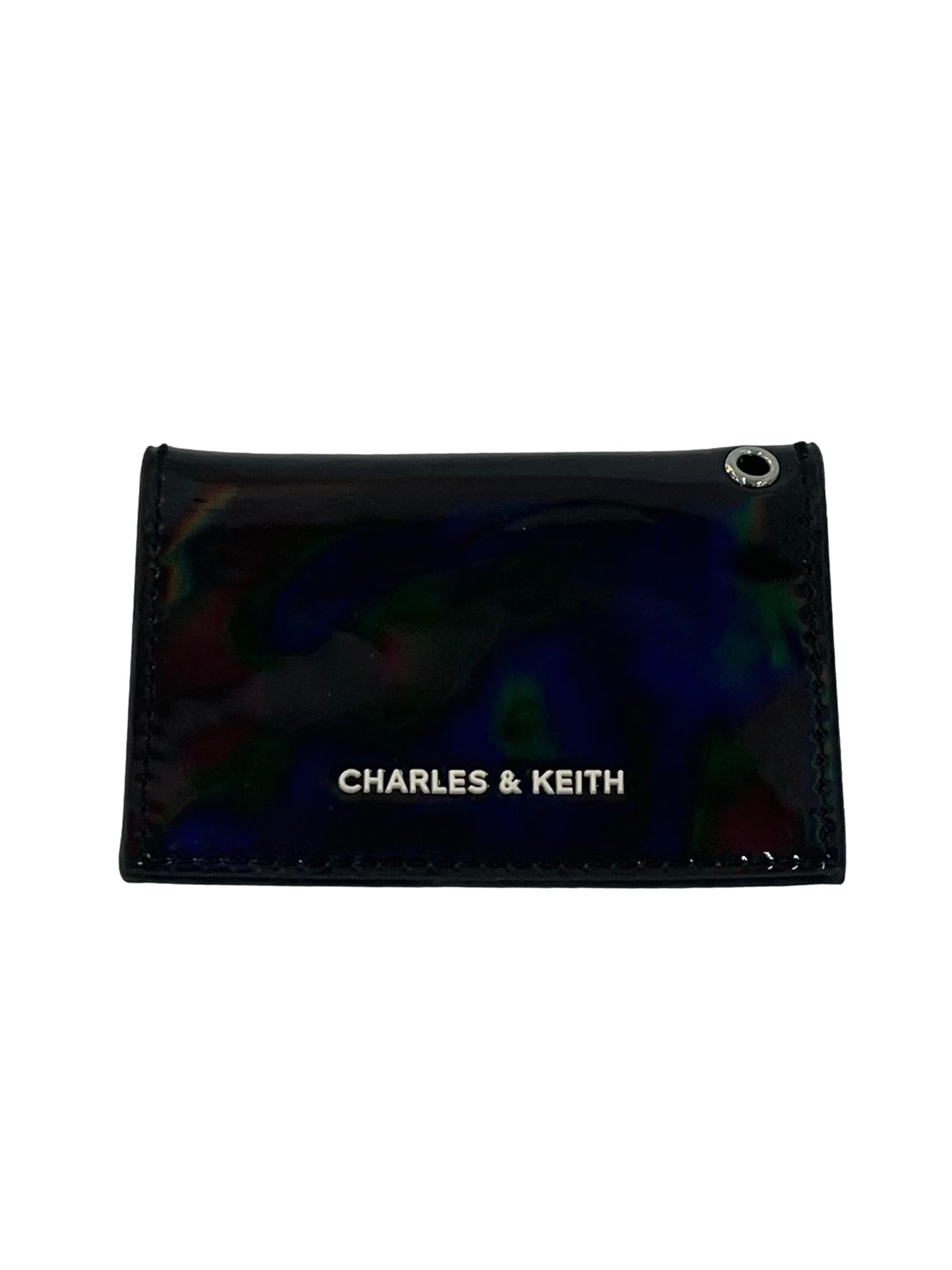 Black Holographic Matina Crinkle-Effect Tote Bag