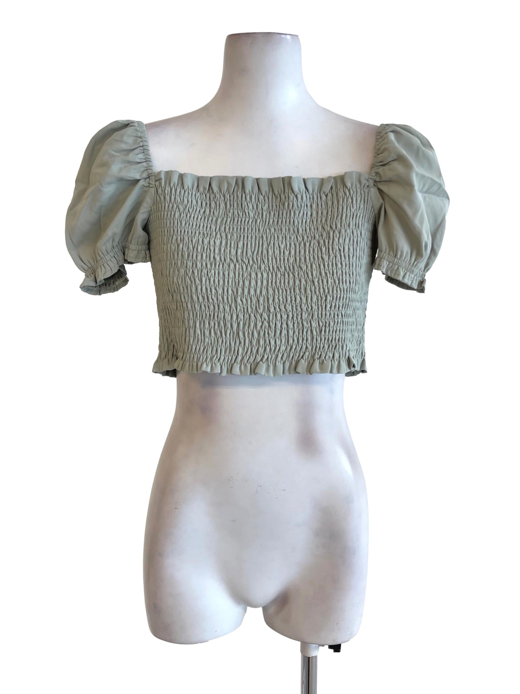Sage Green Reversible Peasant Top YHF
