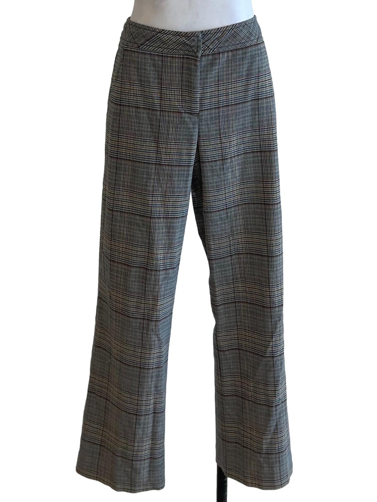 Beige Glen Check Formal Pants