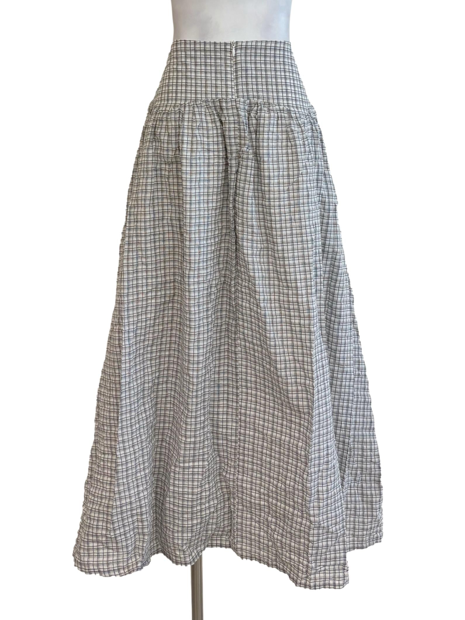 Black And White Plaid Cotton Skirt TEM