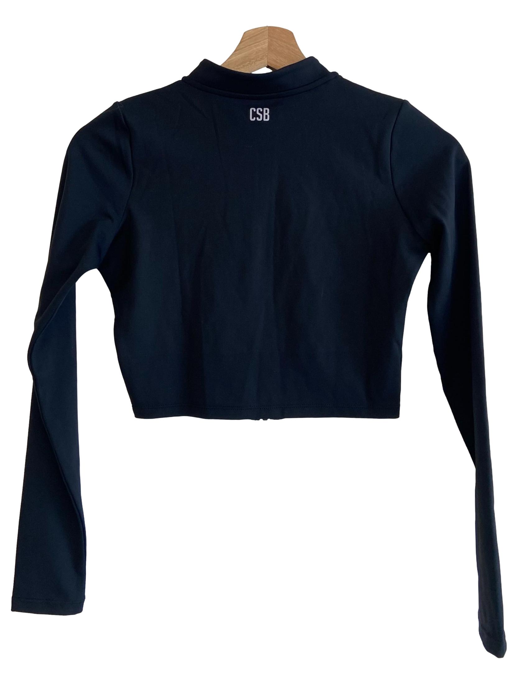 Black Zipper Fit Cropped Jacket