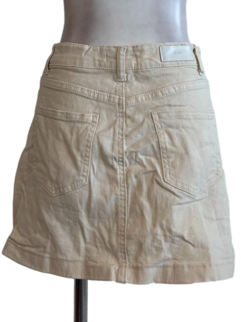 Ivory White Denim Mini Skirt