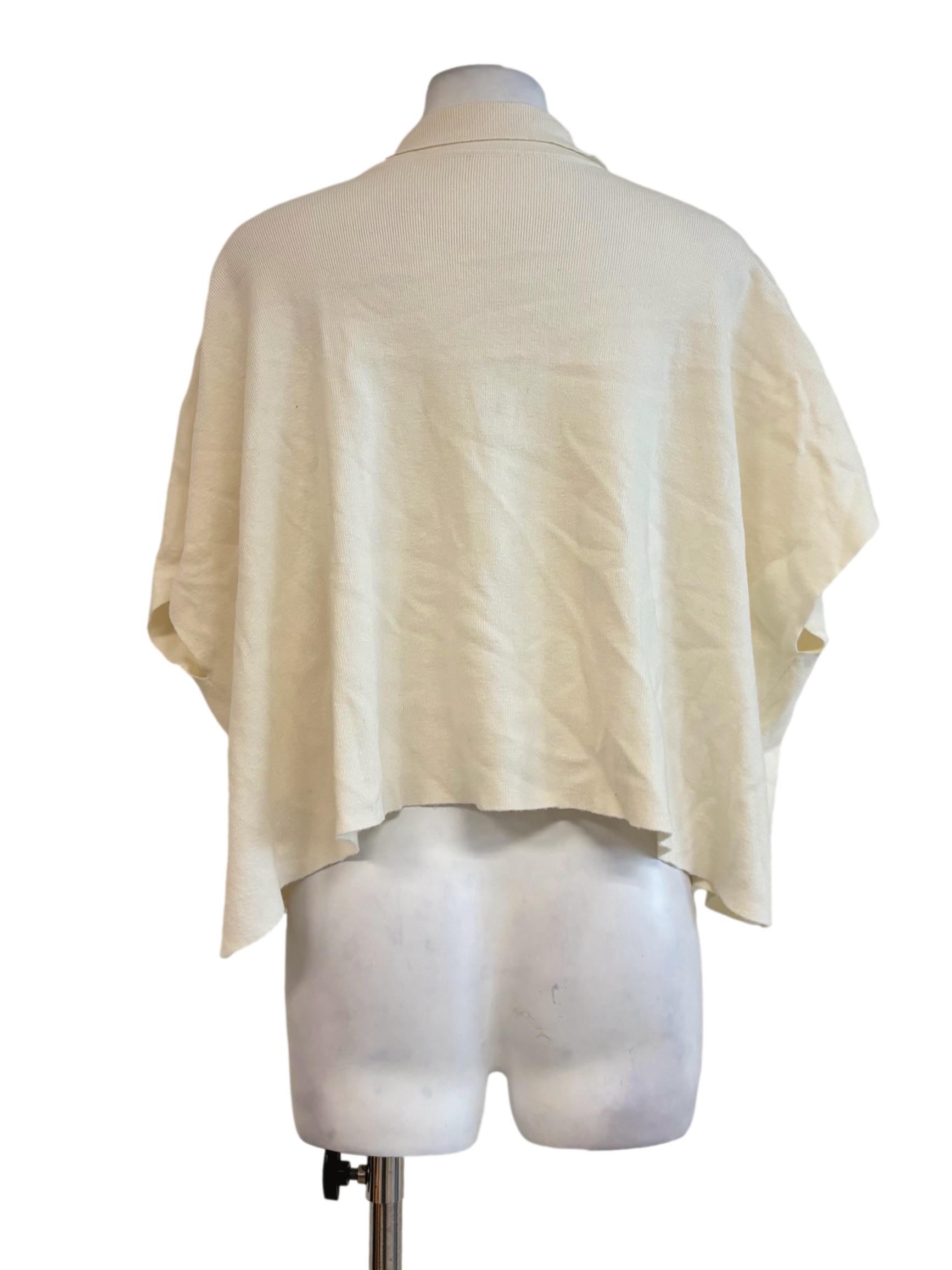 Cream Short Sleeve Batwing Knit Shirt