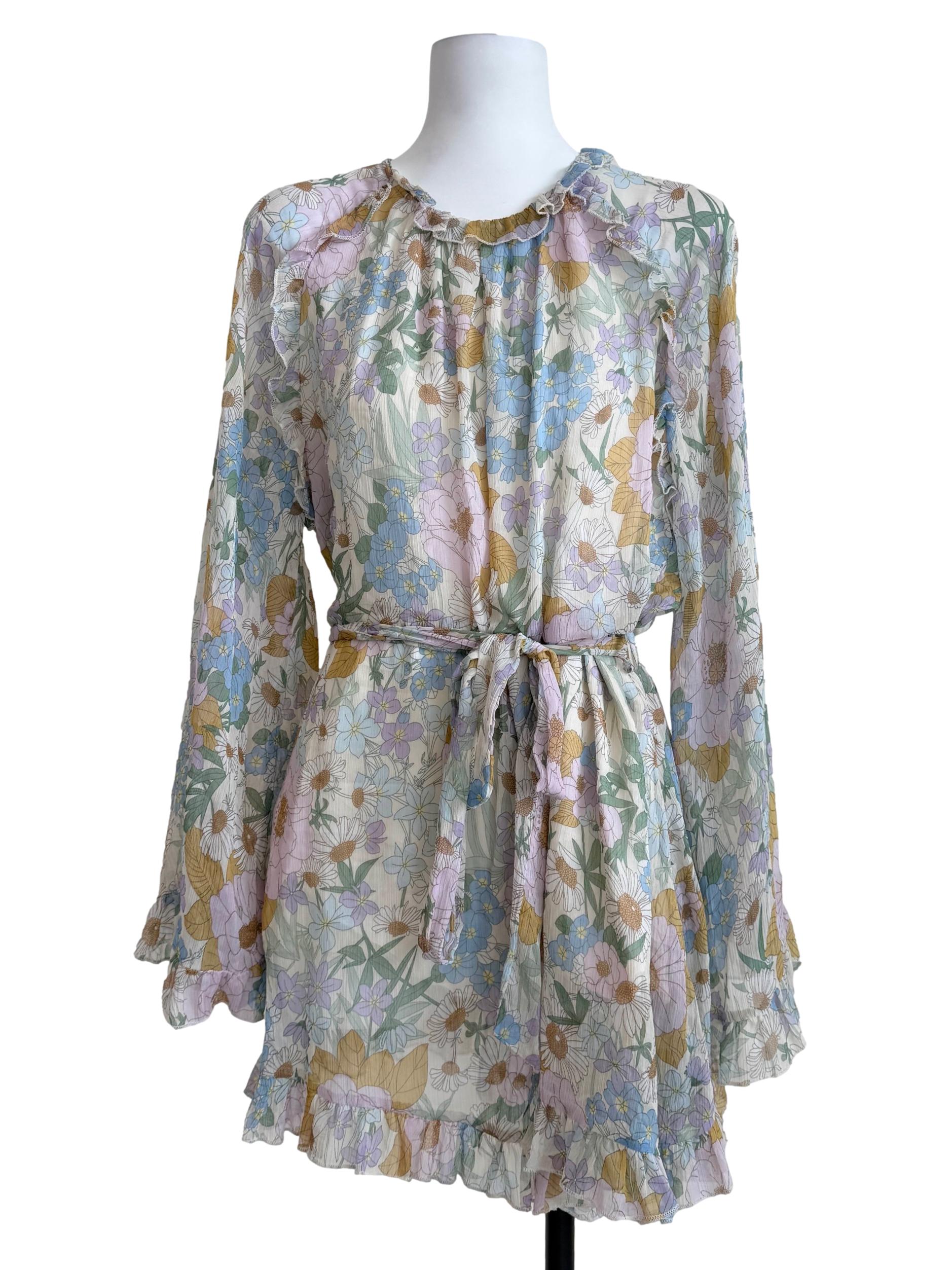 Multicolor Pastel Flower Printed Romper