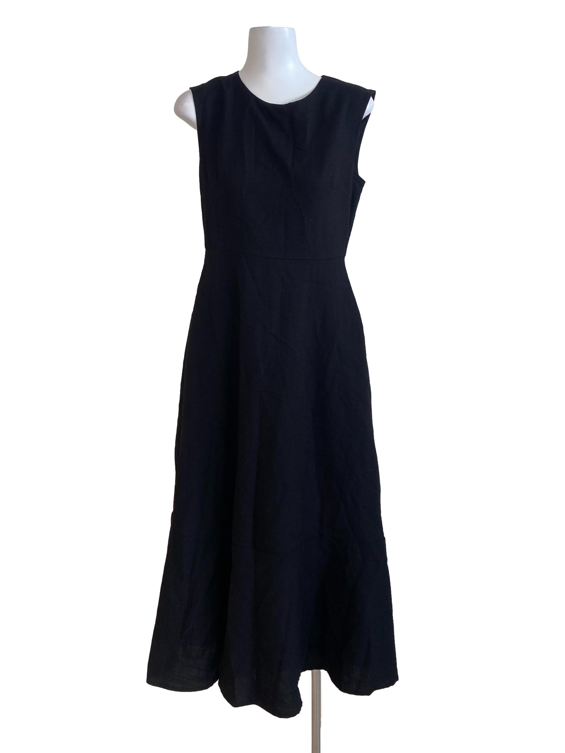 Black Sleeveless Drop Waist Dress