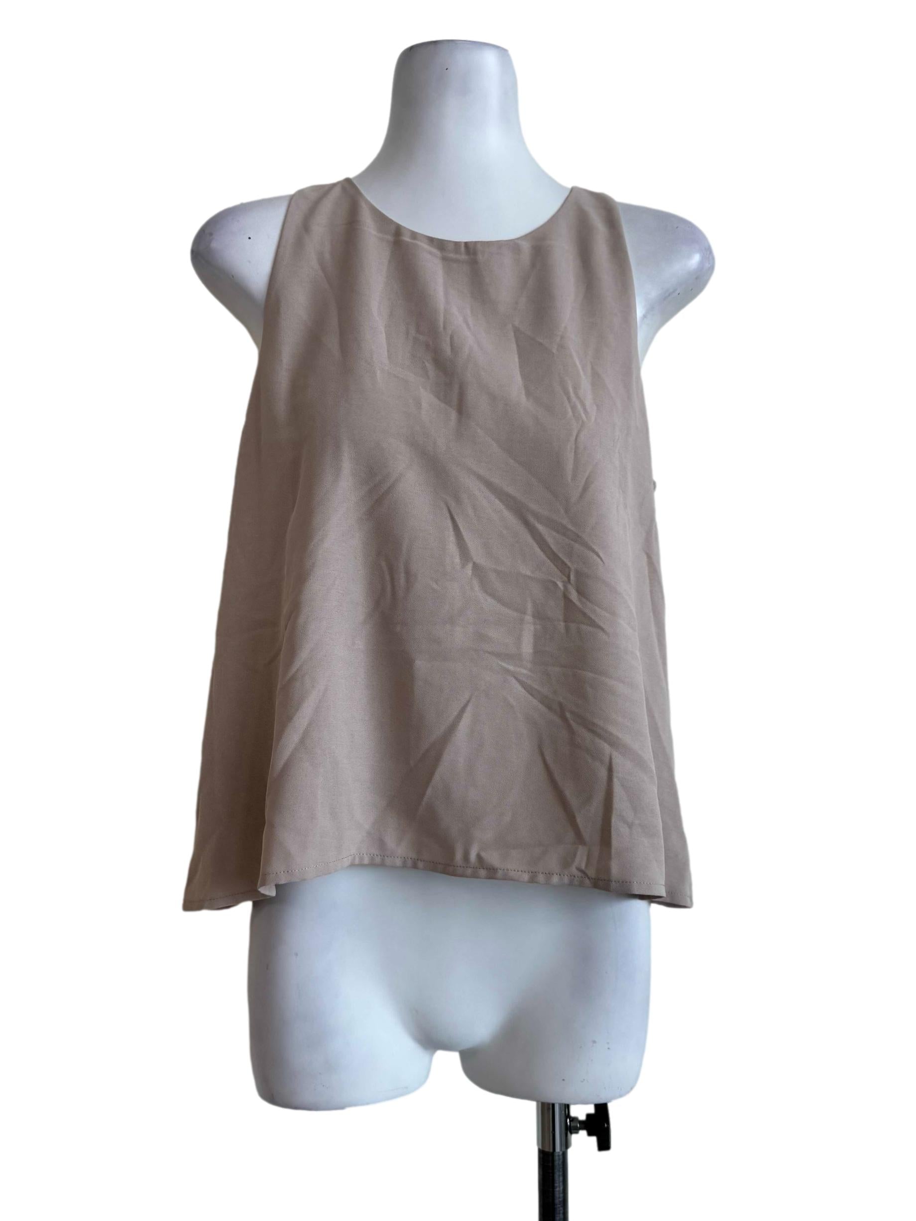 Sand Brown Sleeveless Top