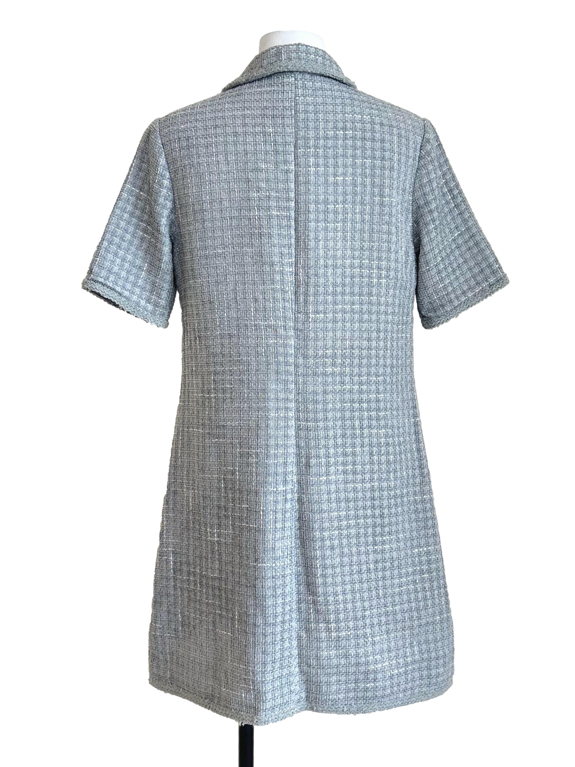 Silver Grey Tweed Shirt Dress LB