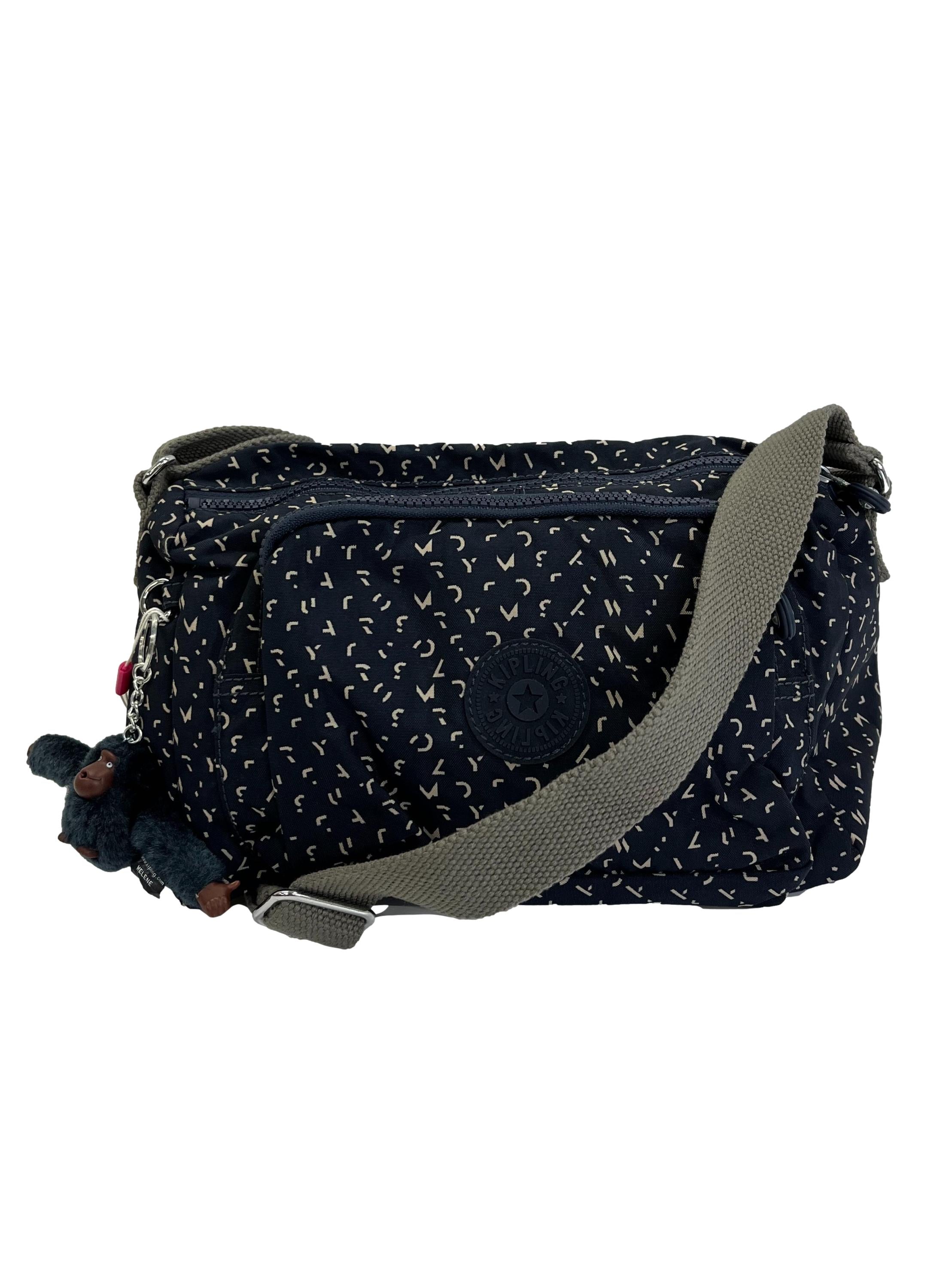 Navy Blue Monogram Sling Bag