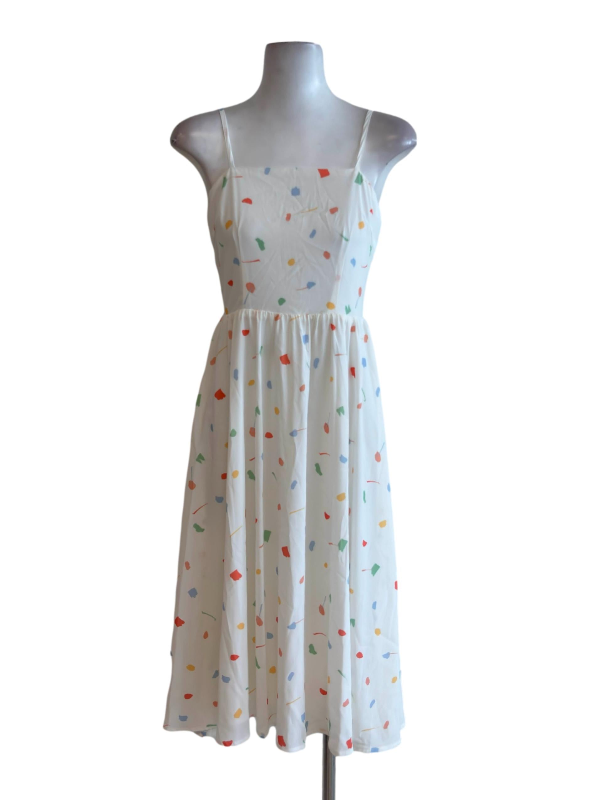 Off White Print Slip Dress
