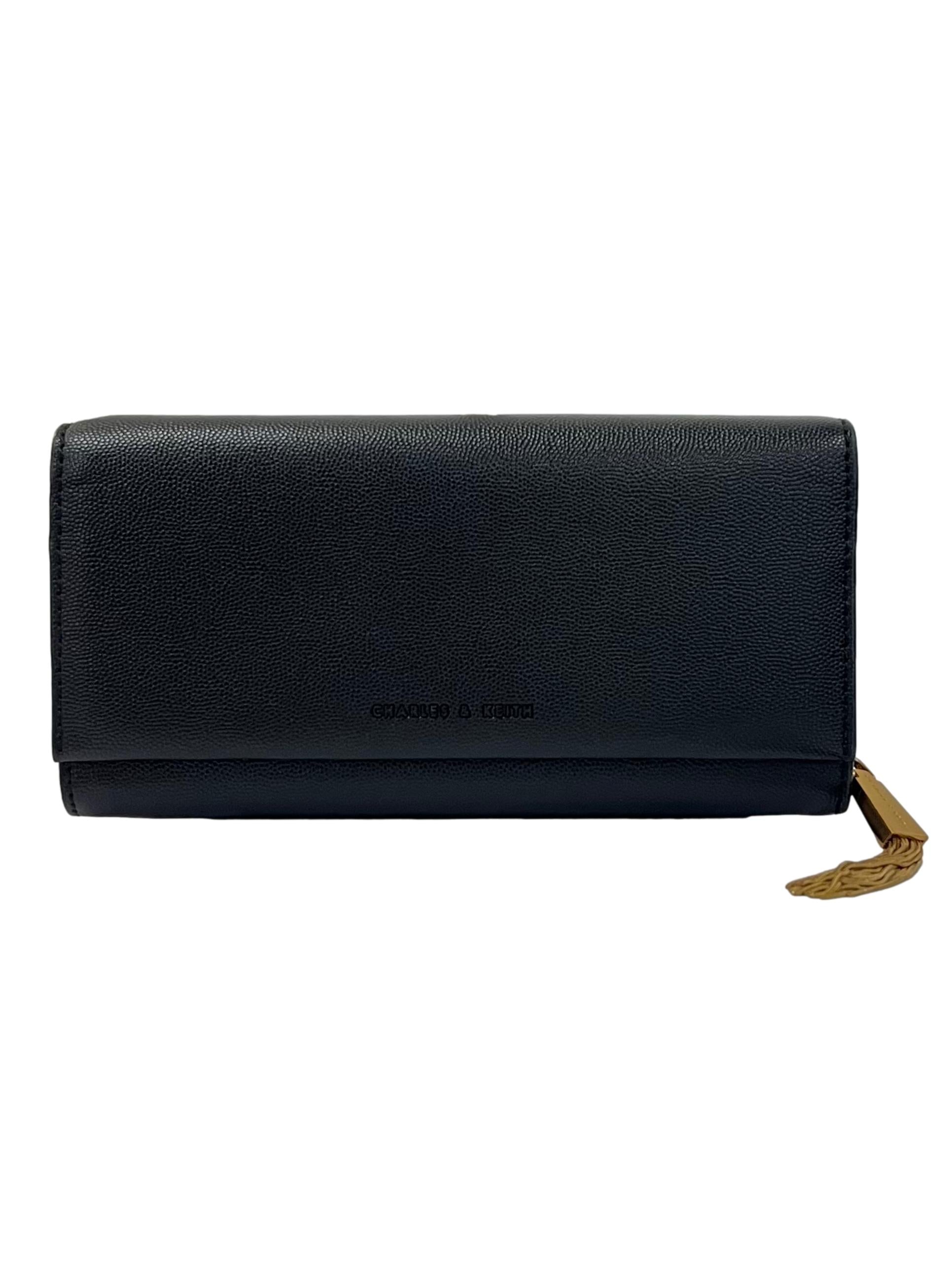 Black Tassel Detail Long Wallet
