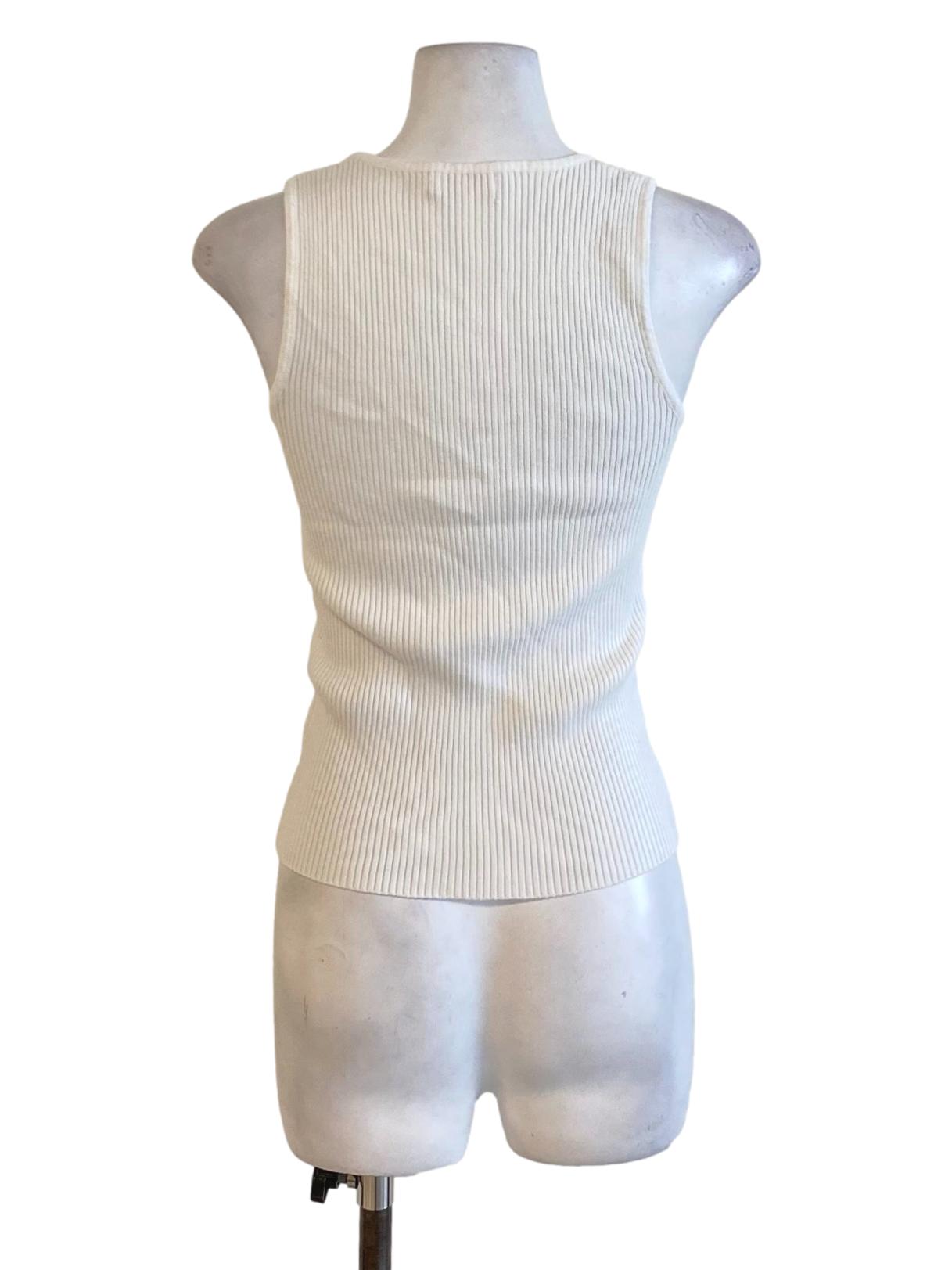 Soft White Knitted Asymmetrical Tank Top