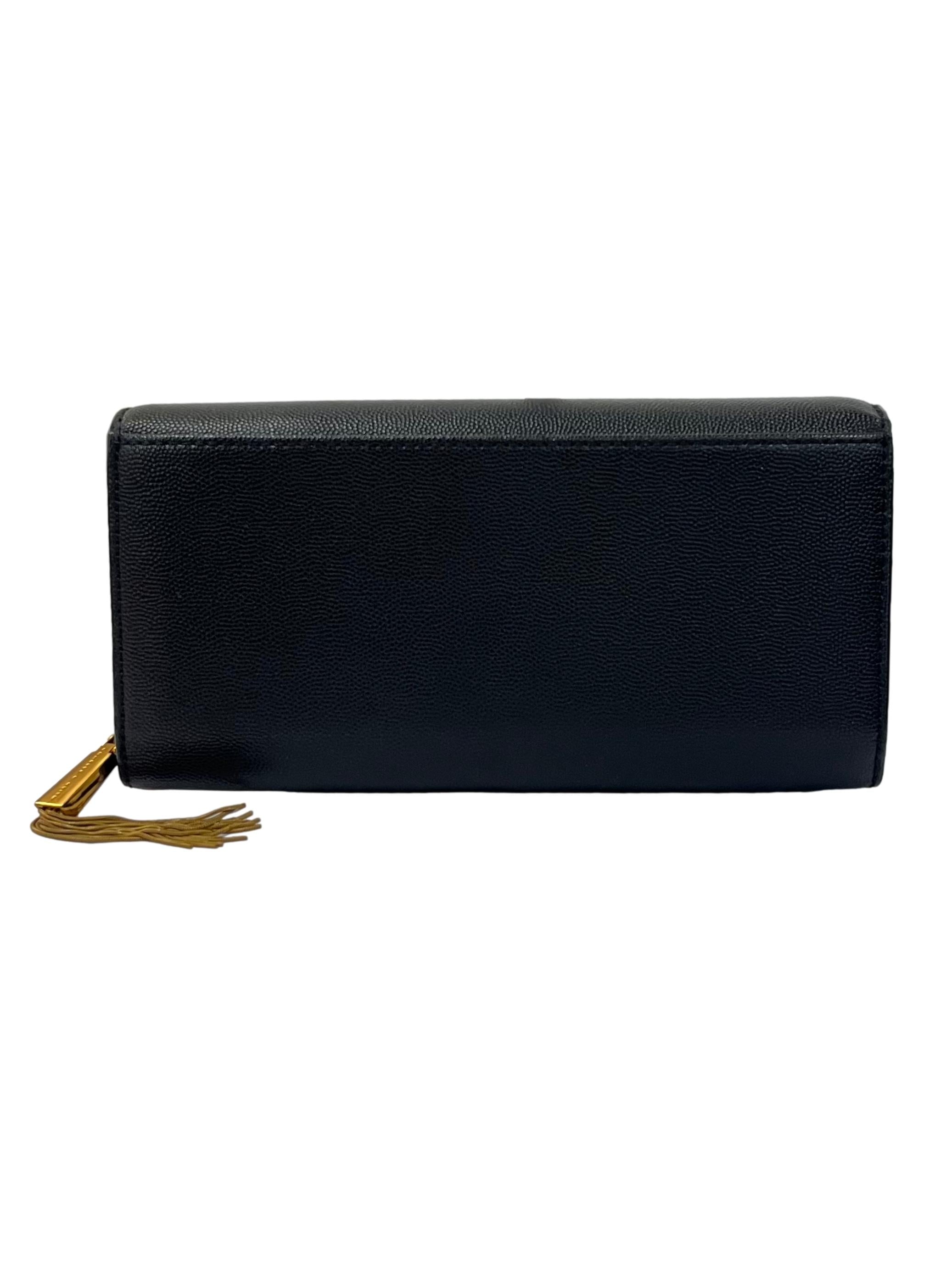 Black Tassel Detail Long Wallet