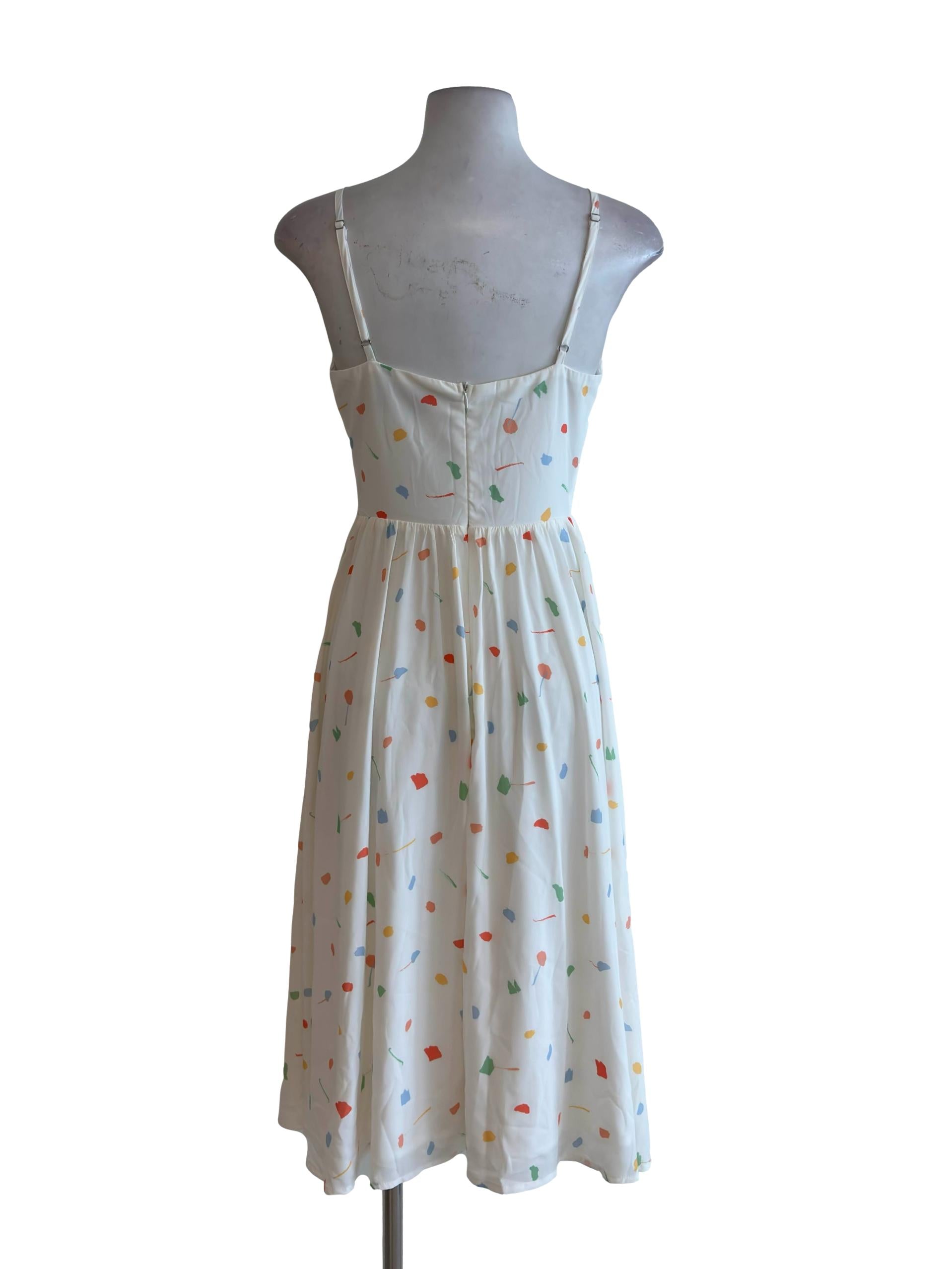 Off White Print Slip Dress