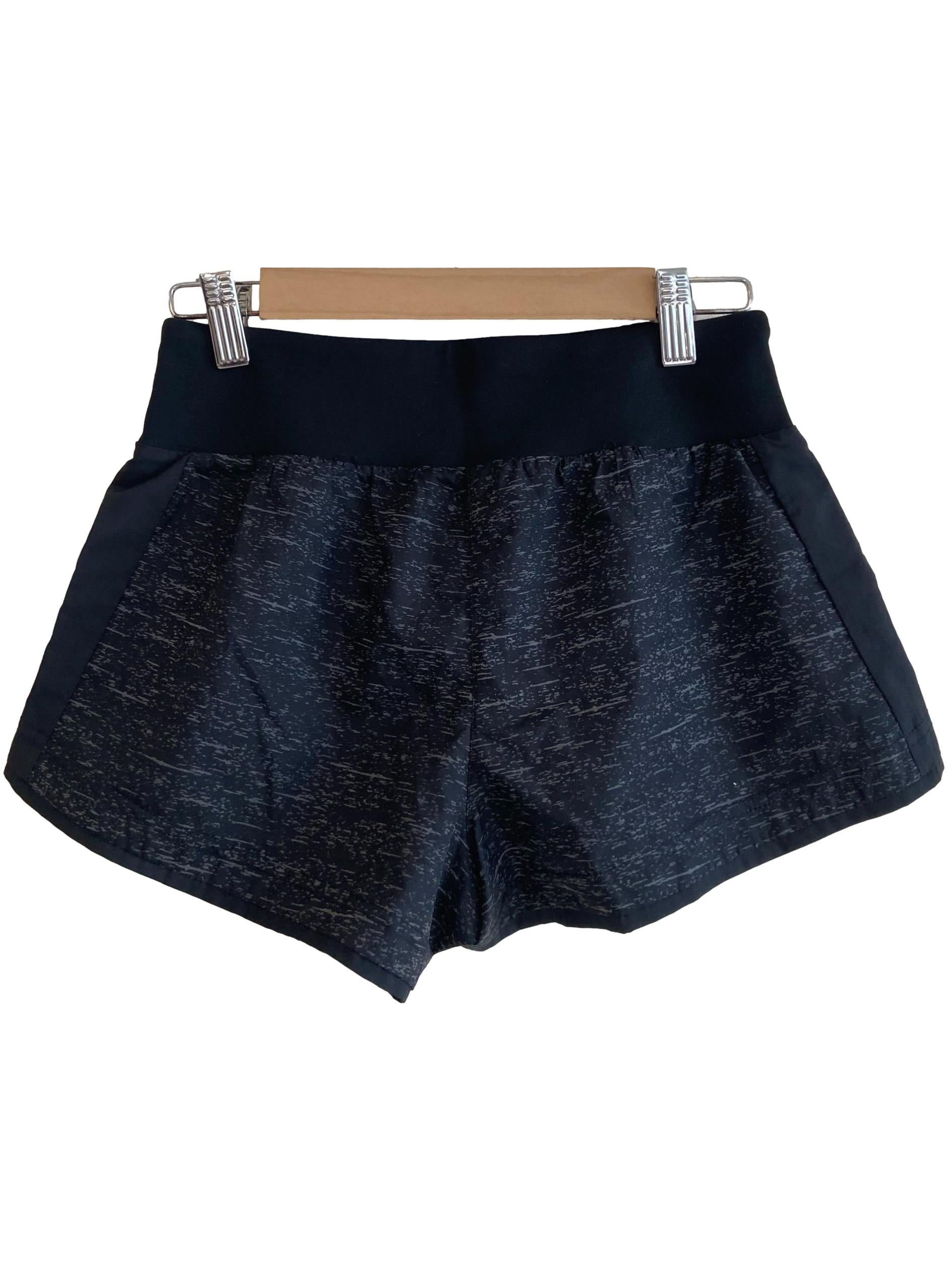 Black Marled Texture Supernova Glide Shorts