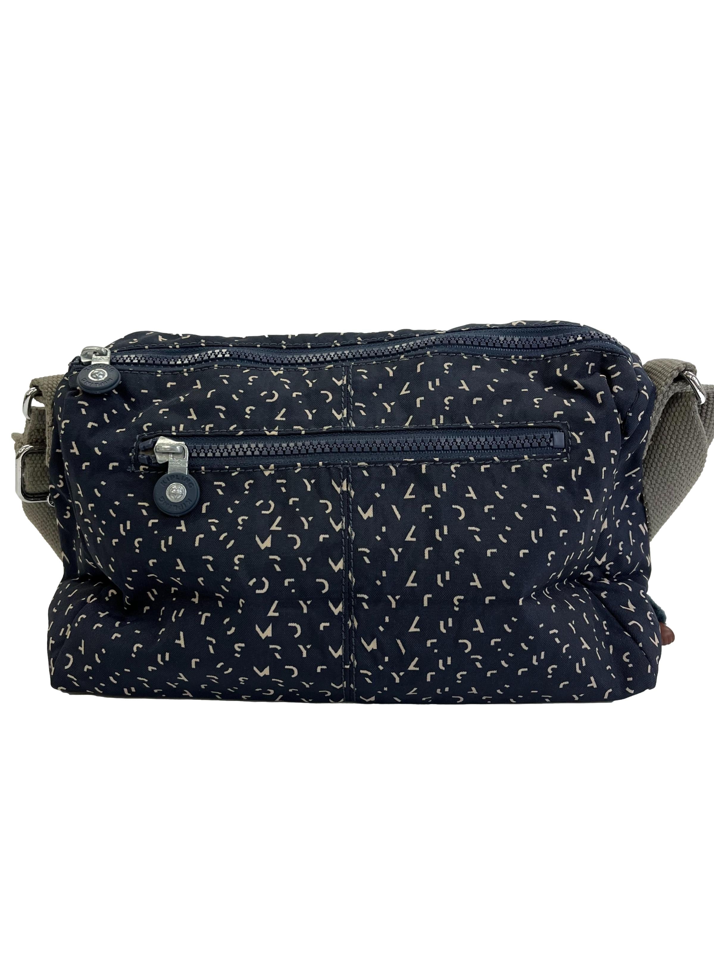 Navy Blue Monogram Sling Bag