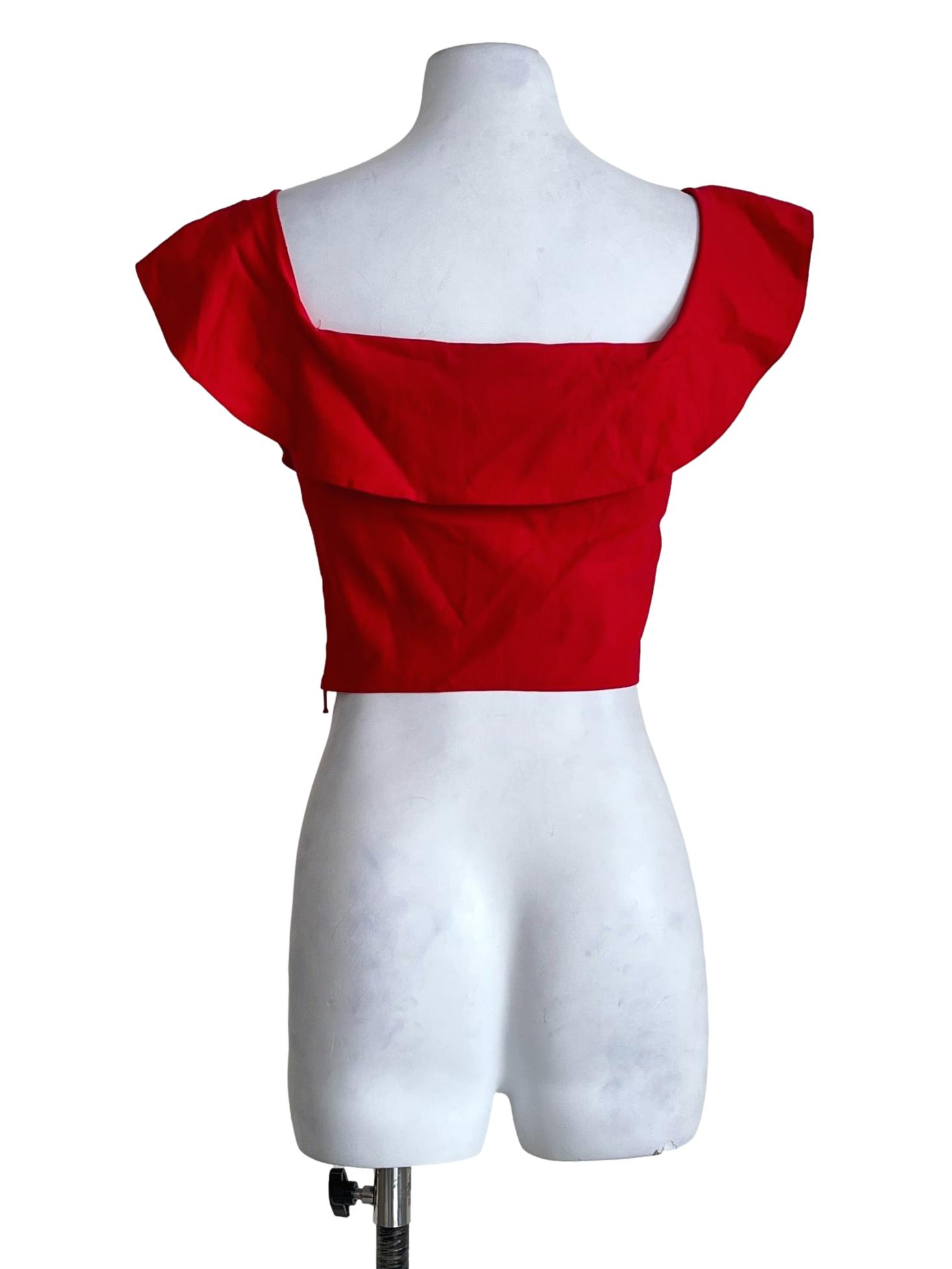 Lipstick Red Sweetheart Sleeveless Top