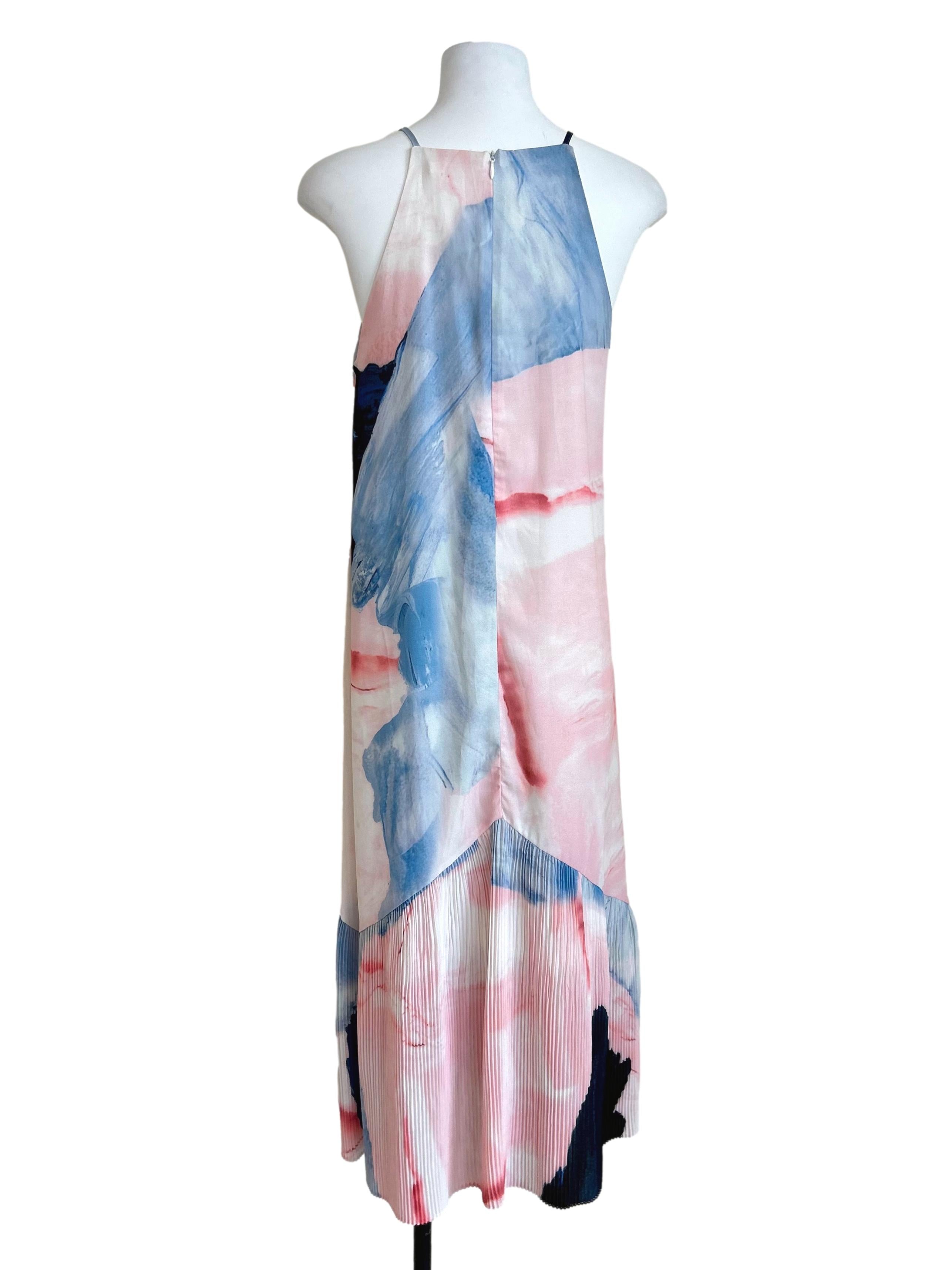 Abstract Watercolour Printed Cami Maxi Dress