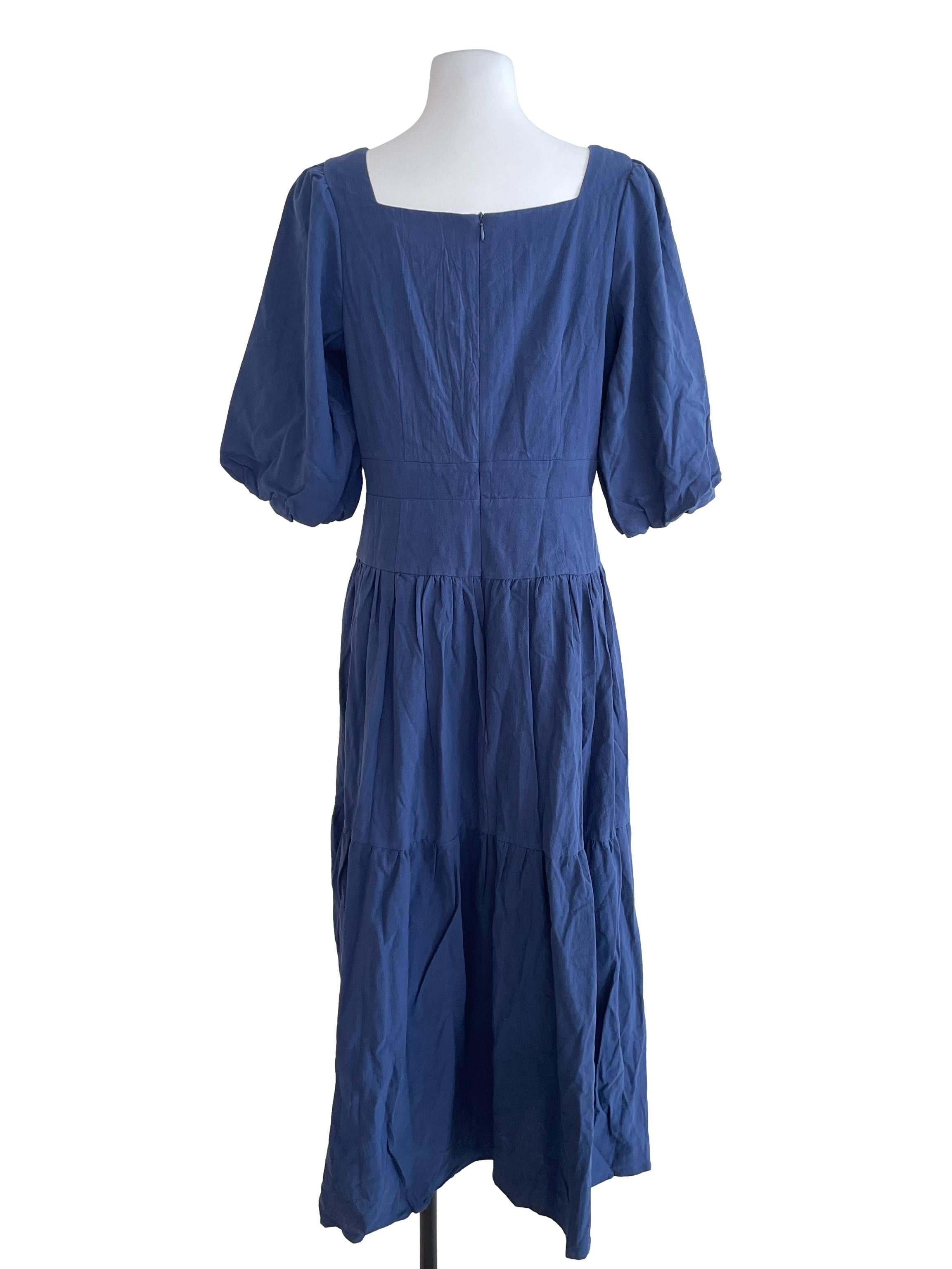 Dark Blue Peasant Dress