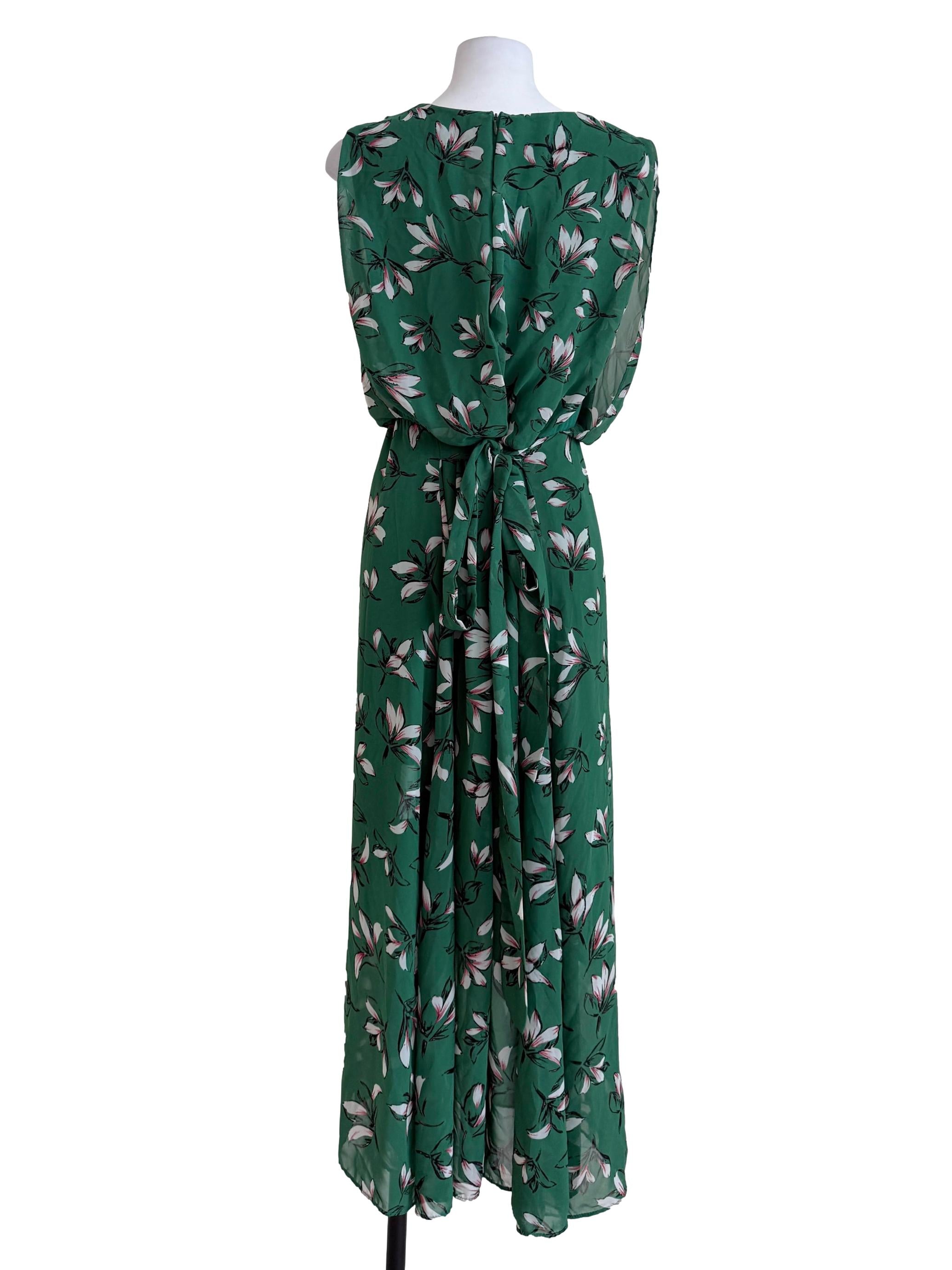 Shamrock Green Flower Printed Dress