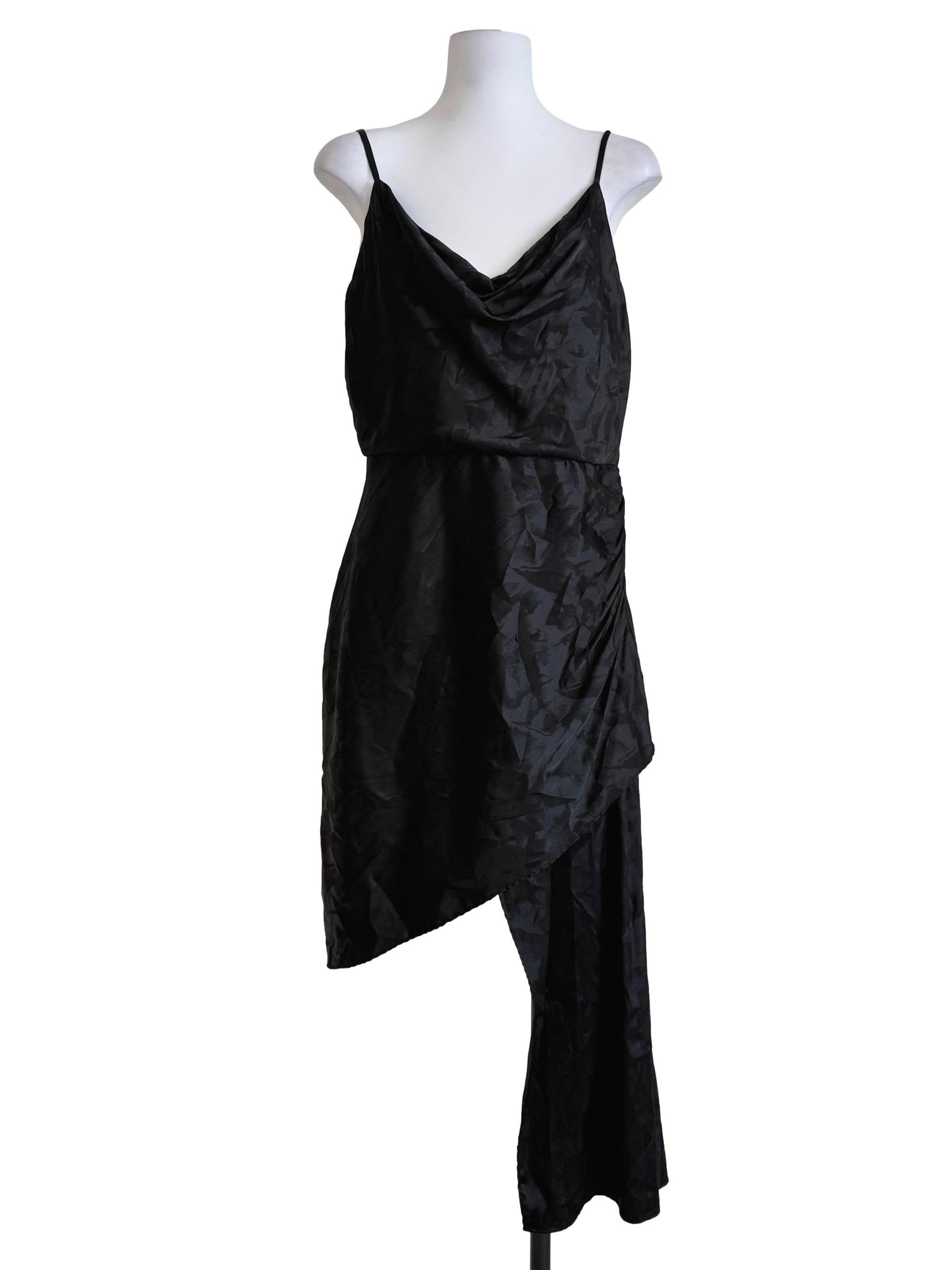 Black Side Ruched Dress