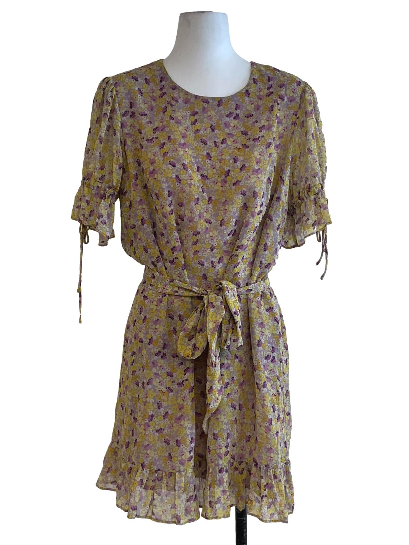 Buttermilk Yellow Floral Empire Dress
