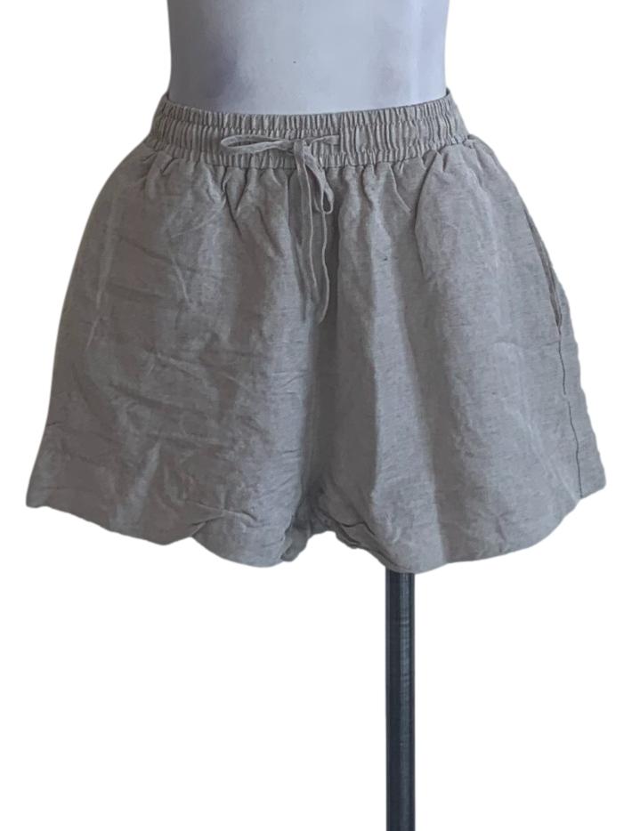 Cream Linen Boxy Shorts OSN