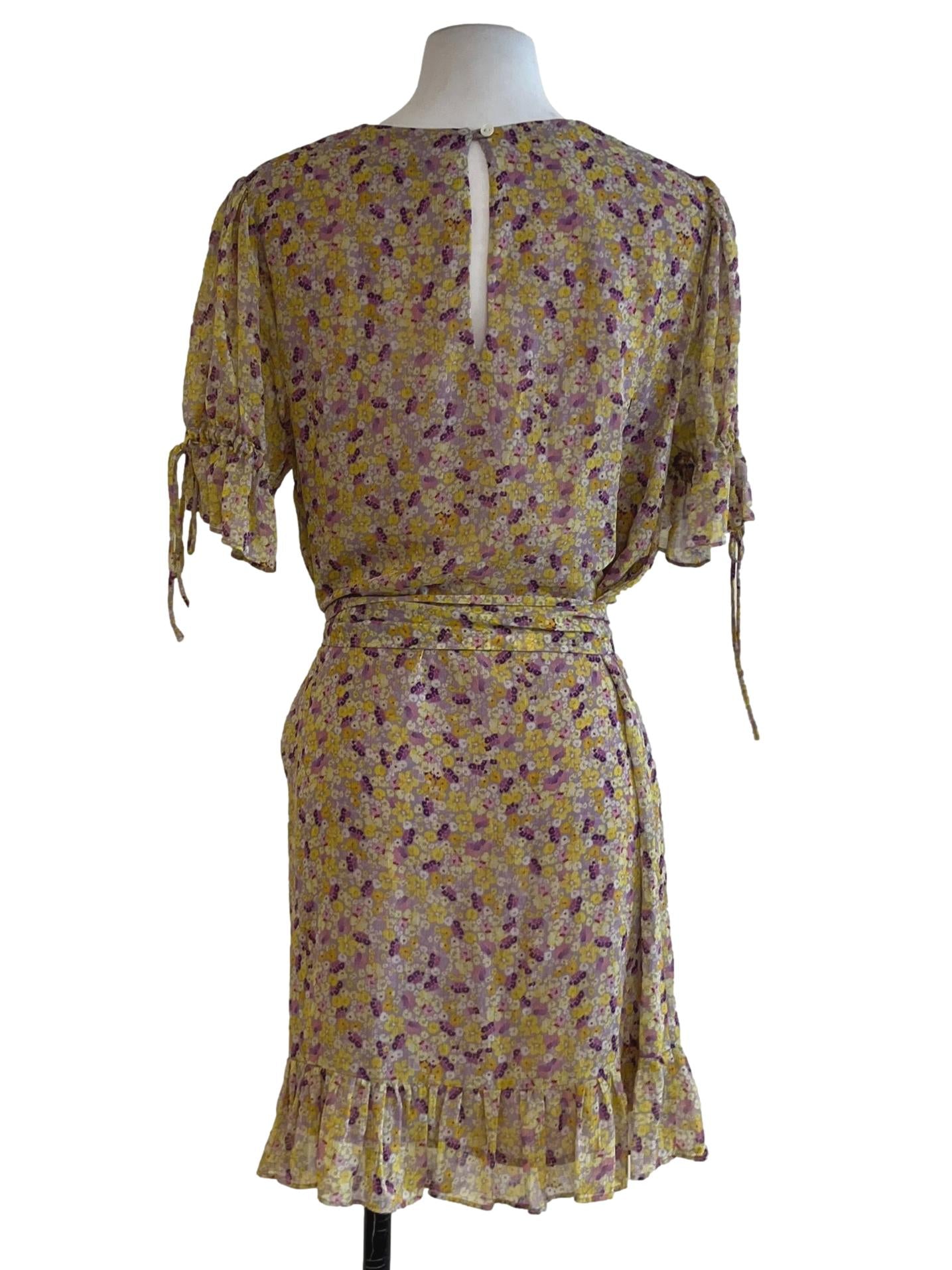 Buttermilk Yellow Floral Empire Dress